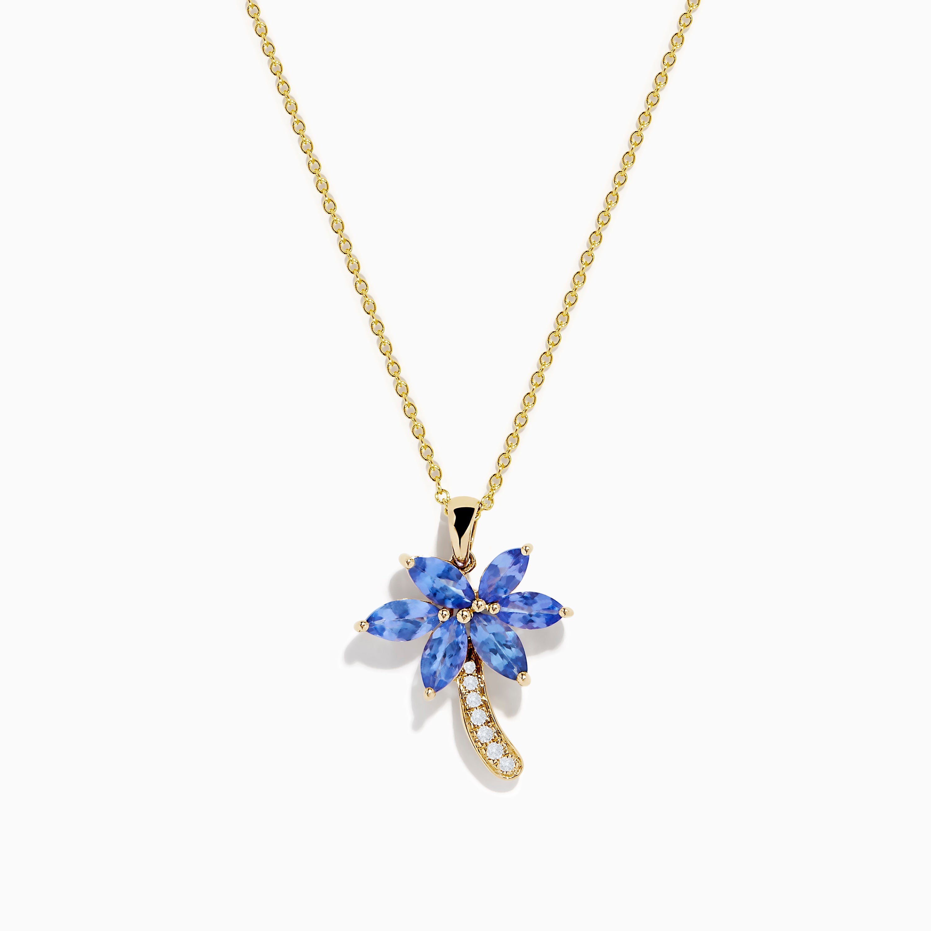 Nahla Siri 14K Yellow Gold Tanzanite and Diamond Palm Tree Pendant