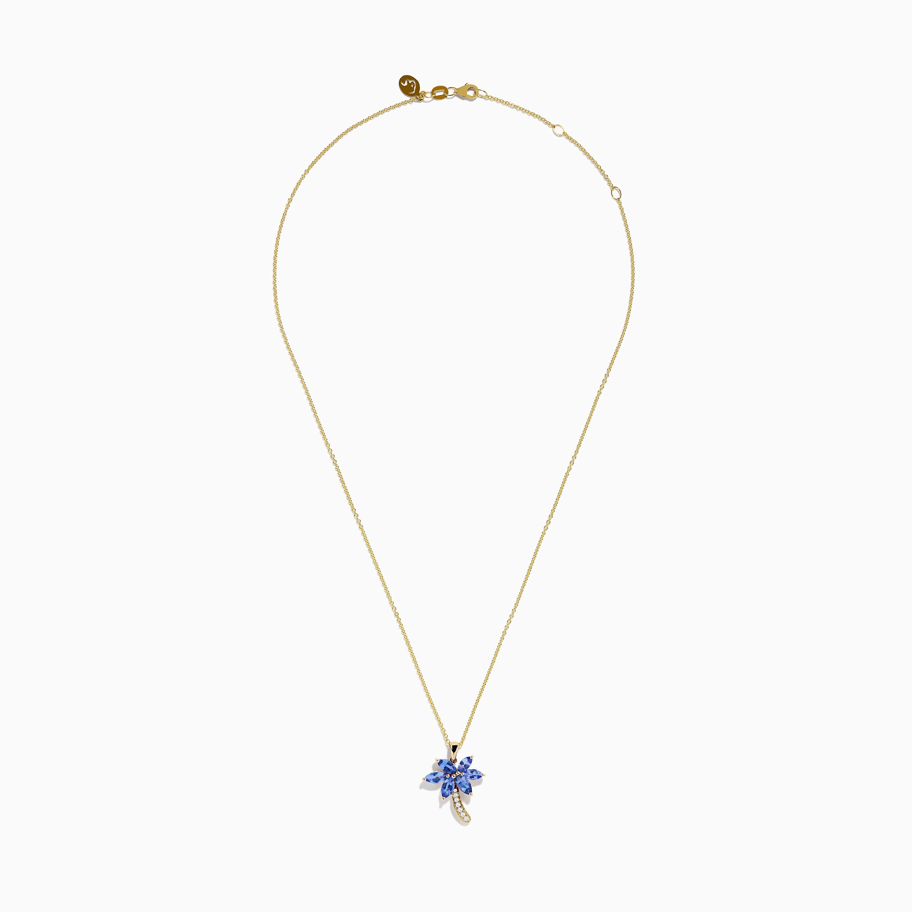 Nahla Siri 14K Yellow Gold Tanzanite and Diamond Palm Tree Pendant