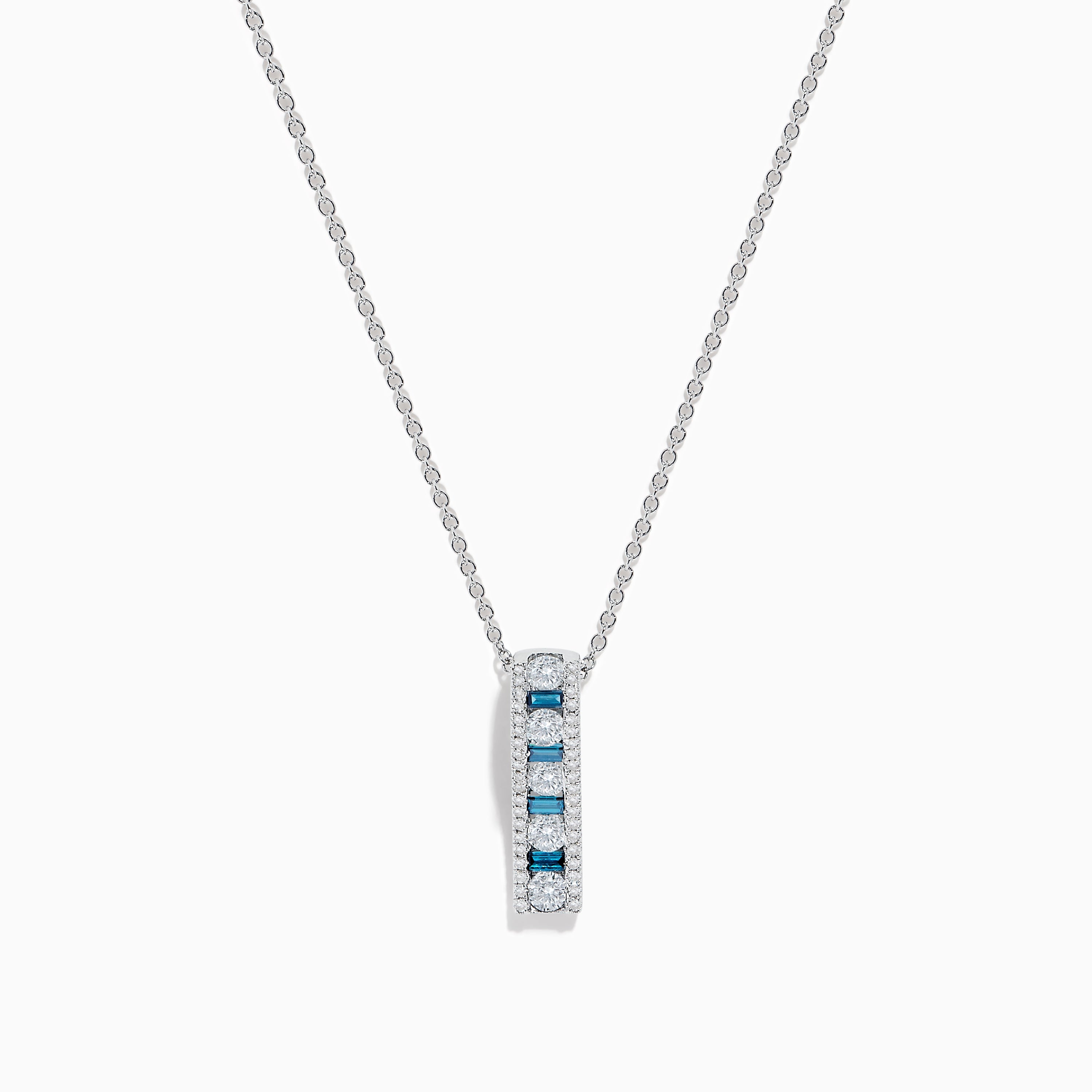 Bella Bleu 14K White Gold Blue and White Diamond Pendant