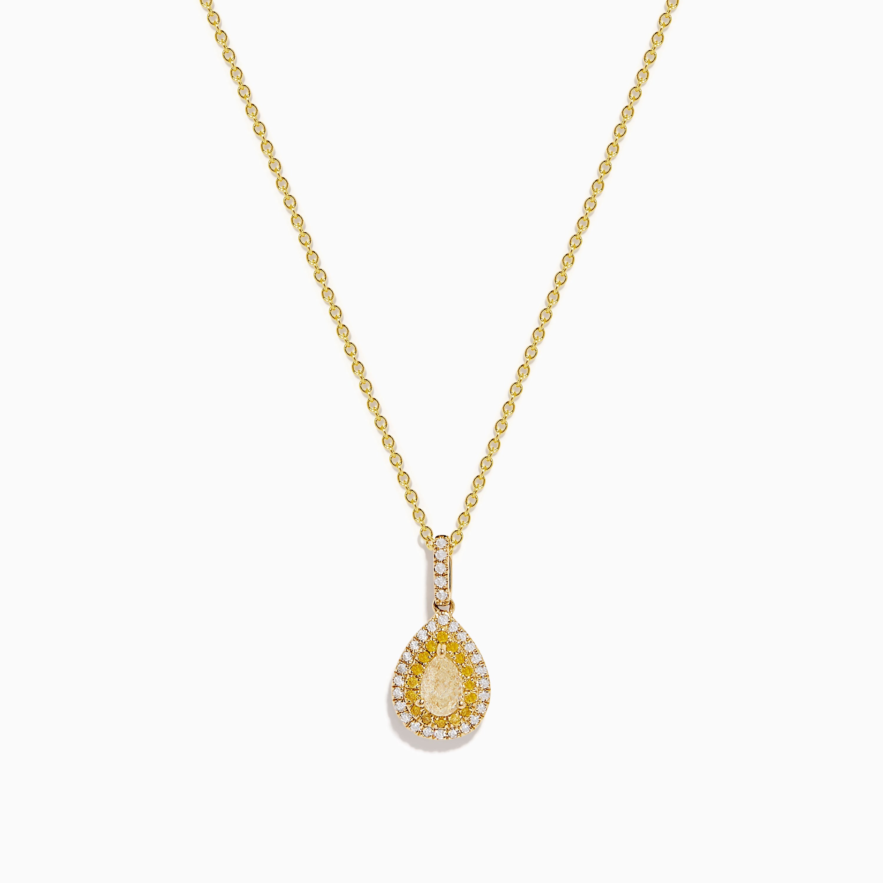 Canare' 14K Yellow Gold White and Yellow Diamond Pendant