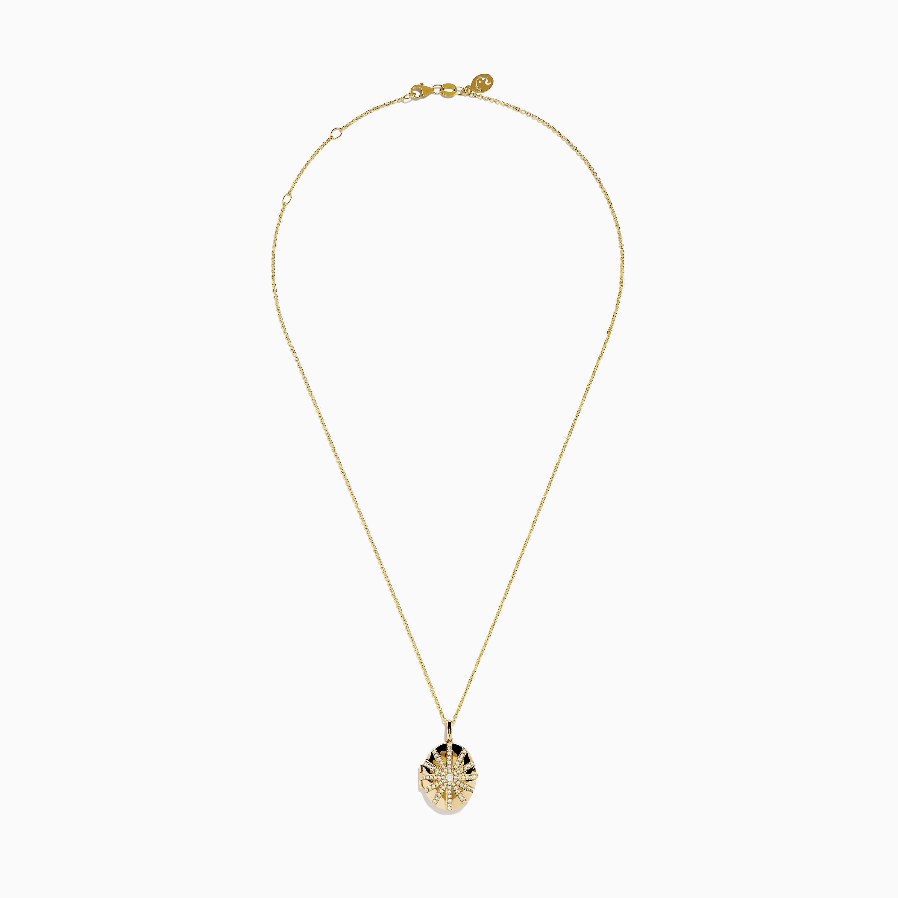 14K Yellow Gold Diamond Locket Pendant