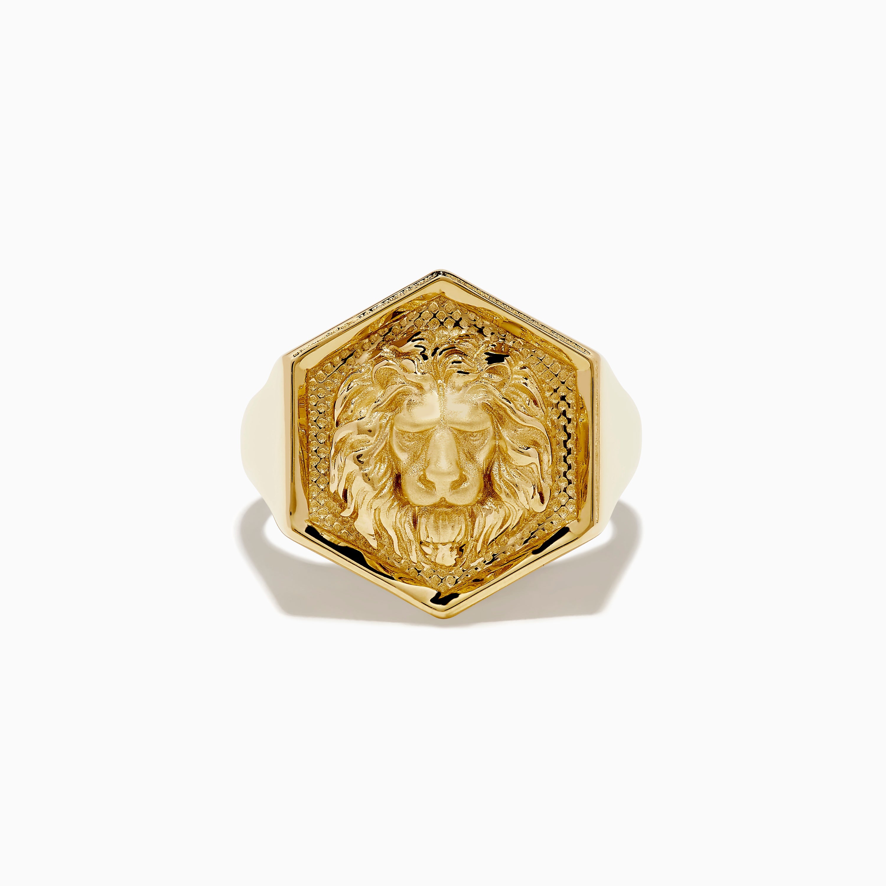 Men's 14K Yellow Gold Lion Signet Ring