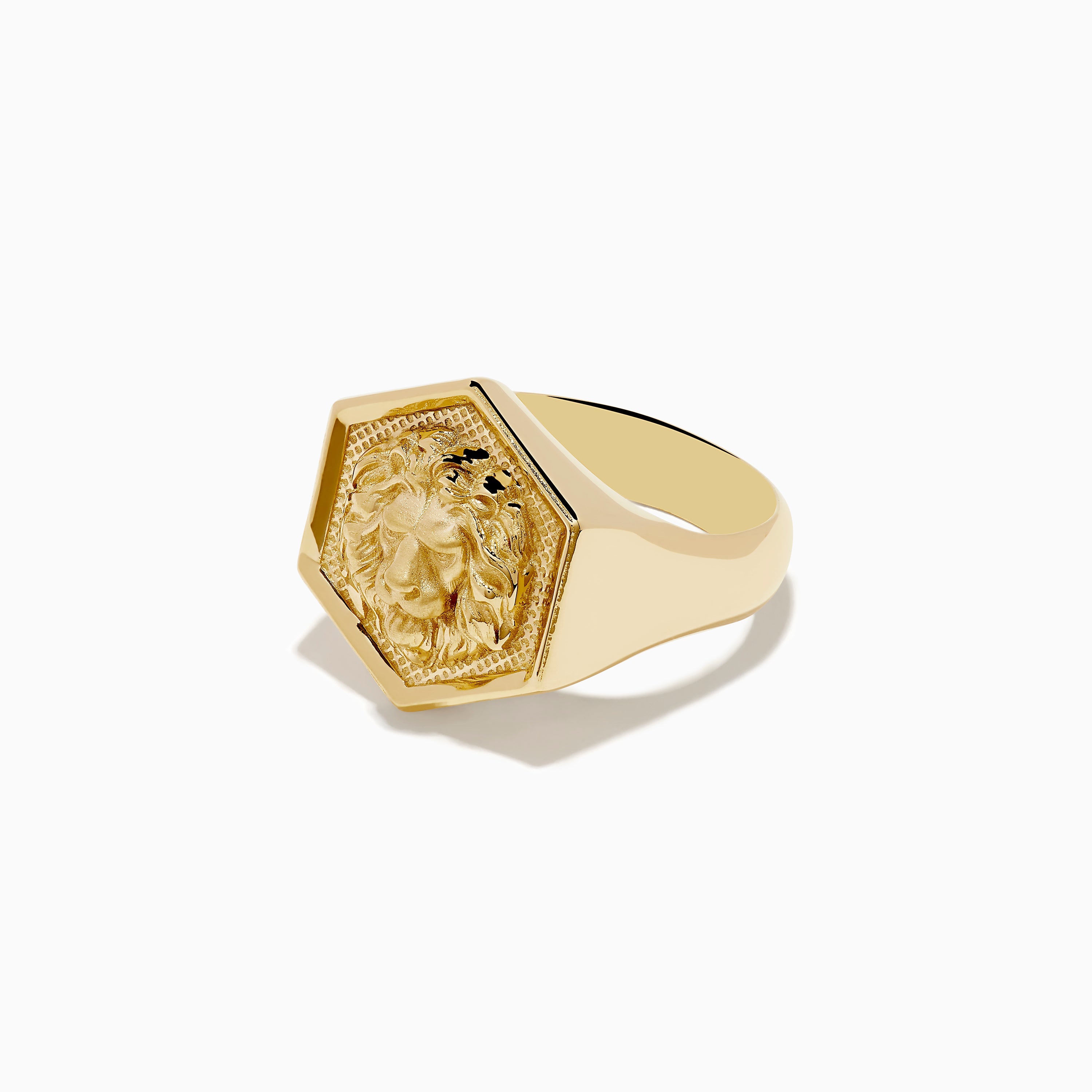 Men's 14K Yellow Gold Lion Signet Ring