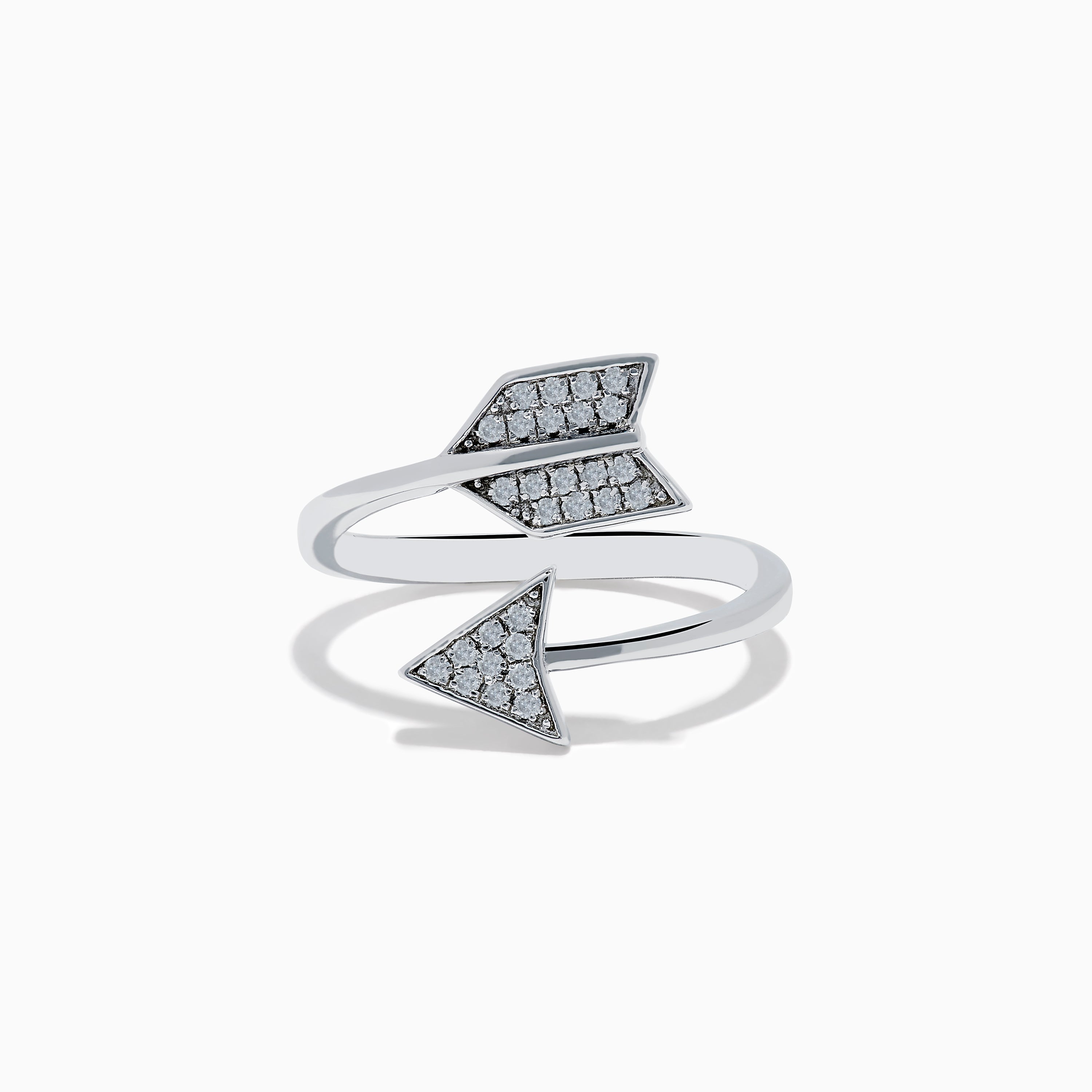 925 Sterling Silver Diamond Spiral Arrow Ring