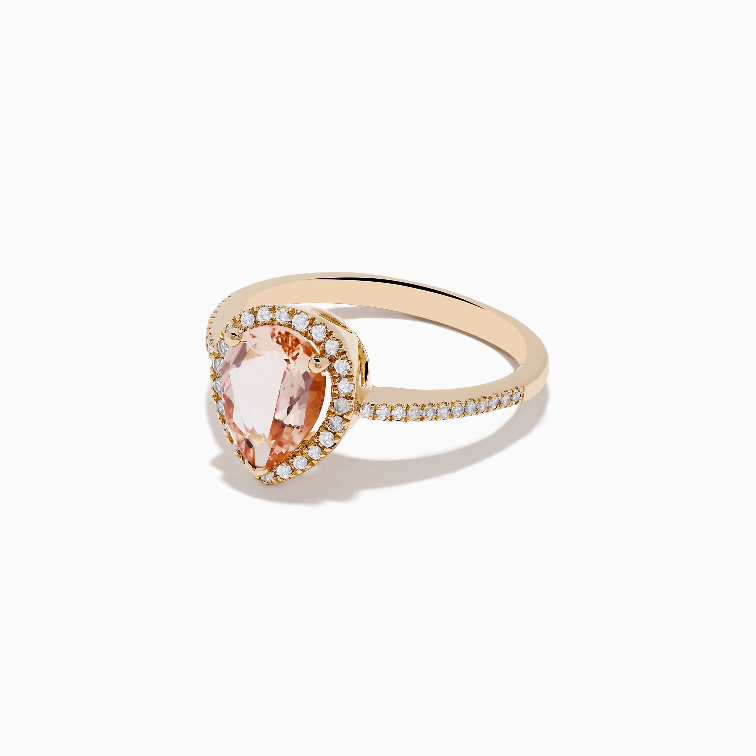 14K Rose Gold Morganite and Diamond Ring