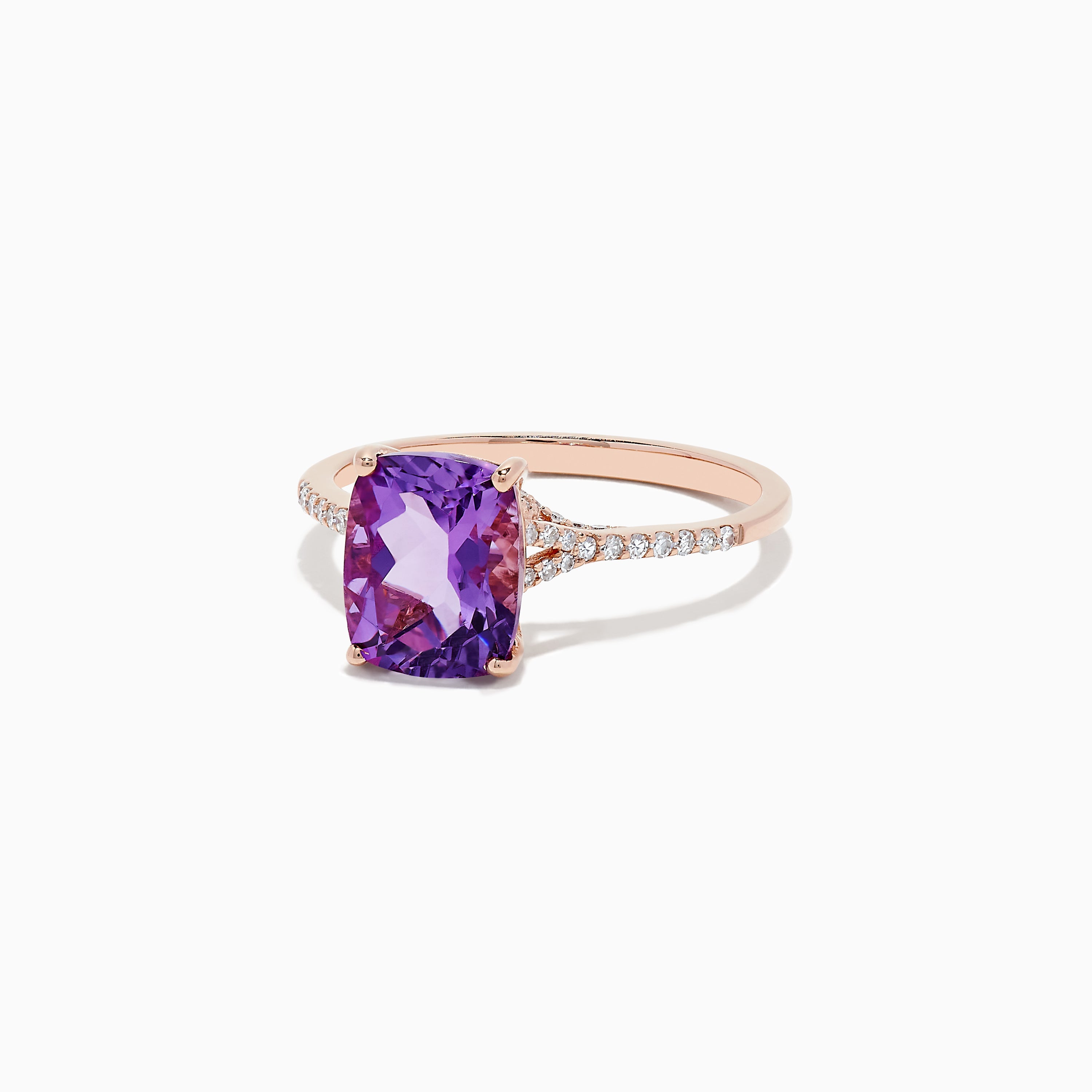 14K Rose Gold Amethyst and Diamond Ring, 2.21 TCW