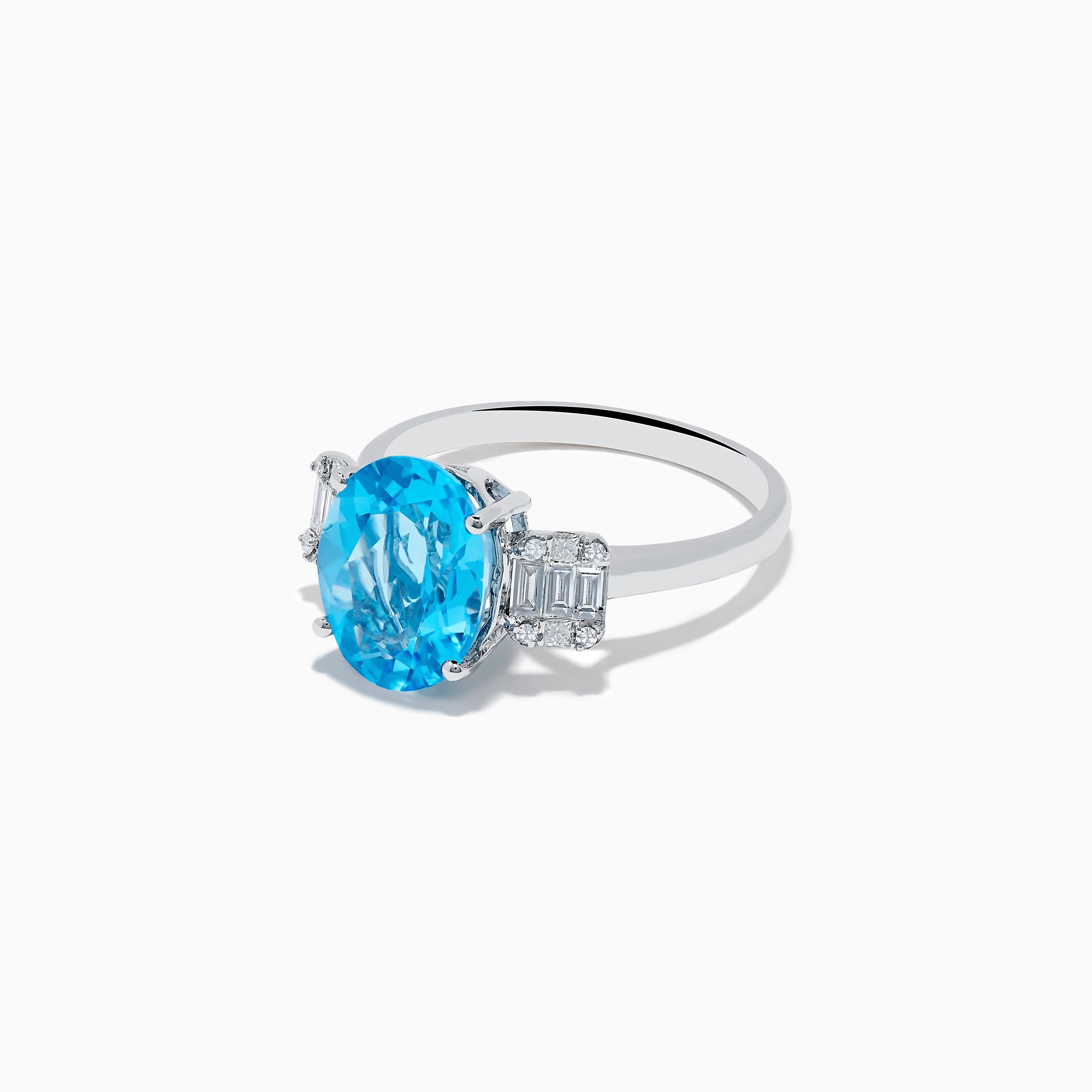 Ocean Bleu 14K White Gold Blue Topaz and Diamond