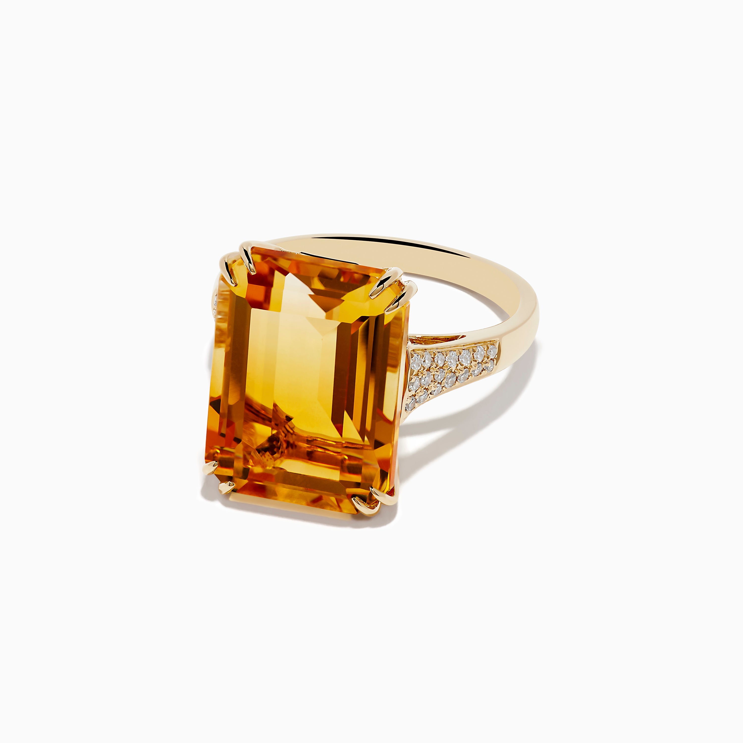 Sunset 14K Yellow Gold Citrine and Diamond Cocktail Ring