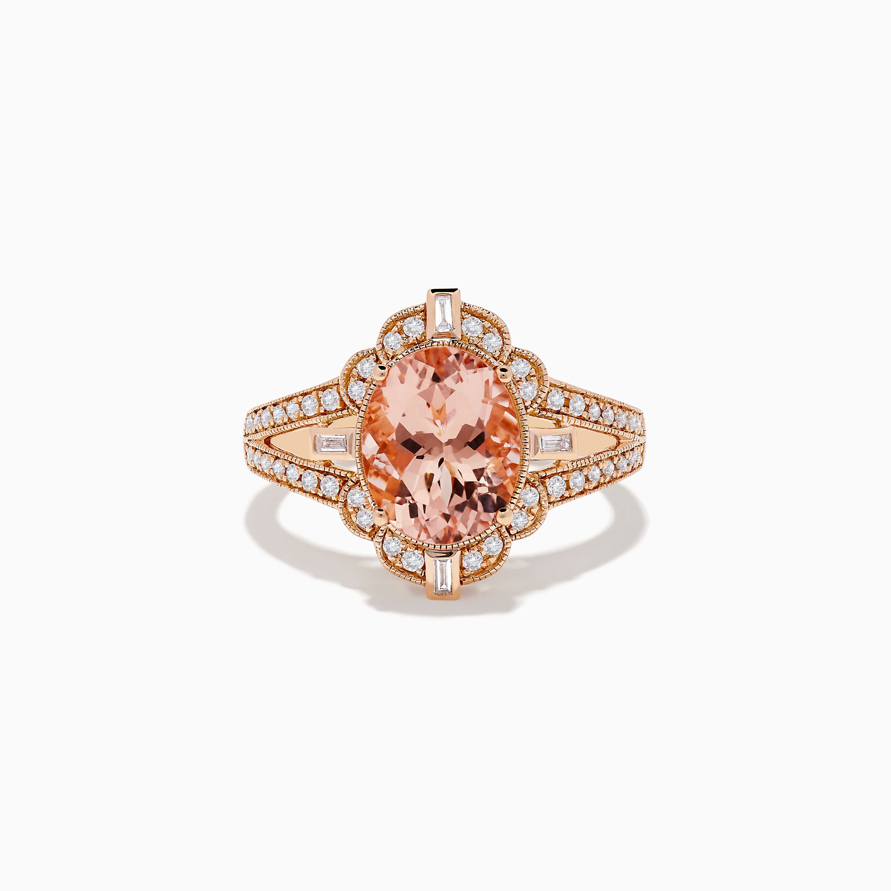 Blush 14K Rose Gold Morganite and Diamond Ring