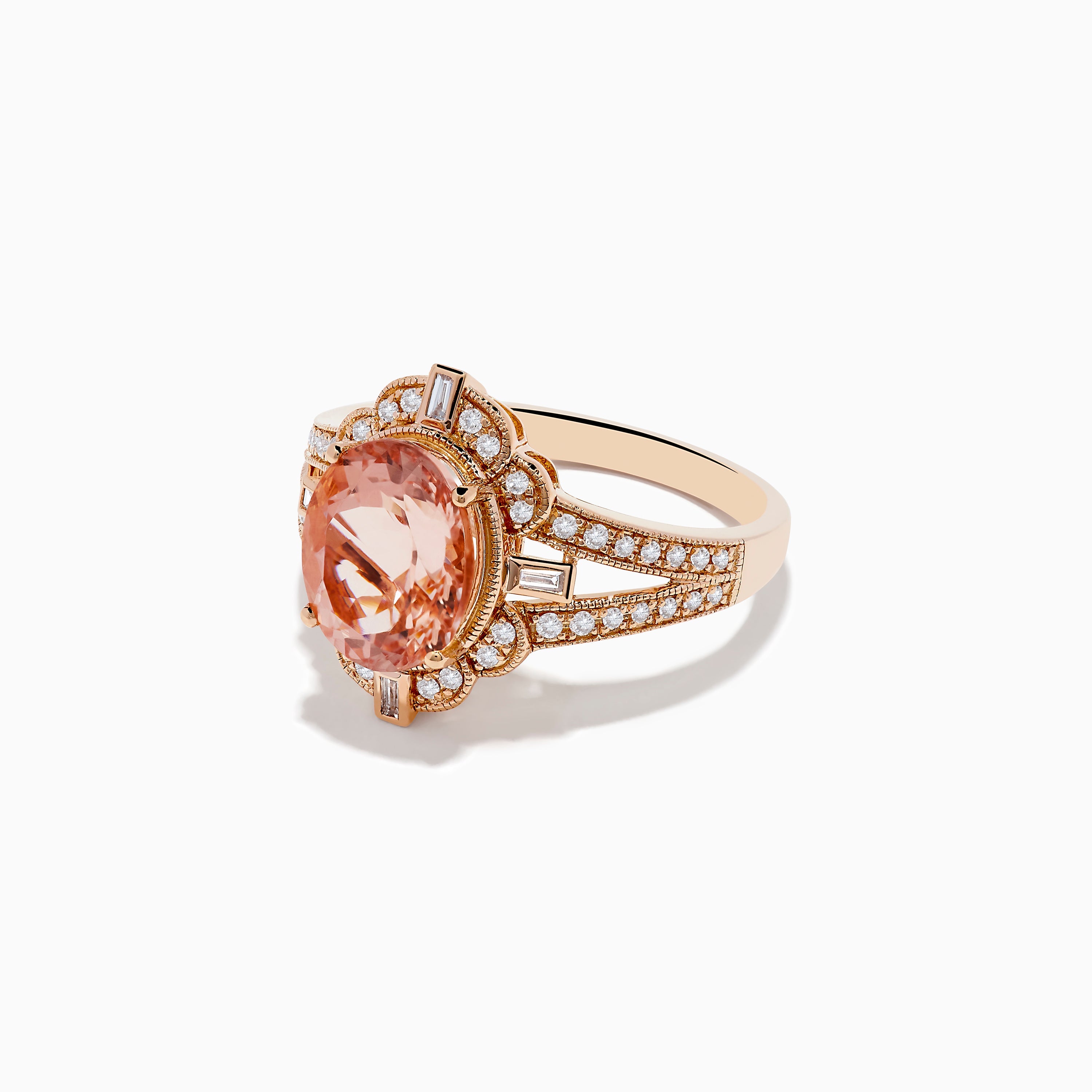 Blush 14K Rose Gold Morganite and Diamond Ring