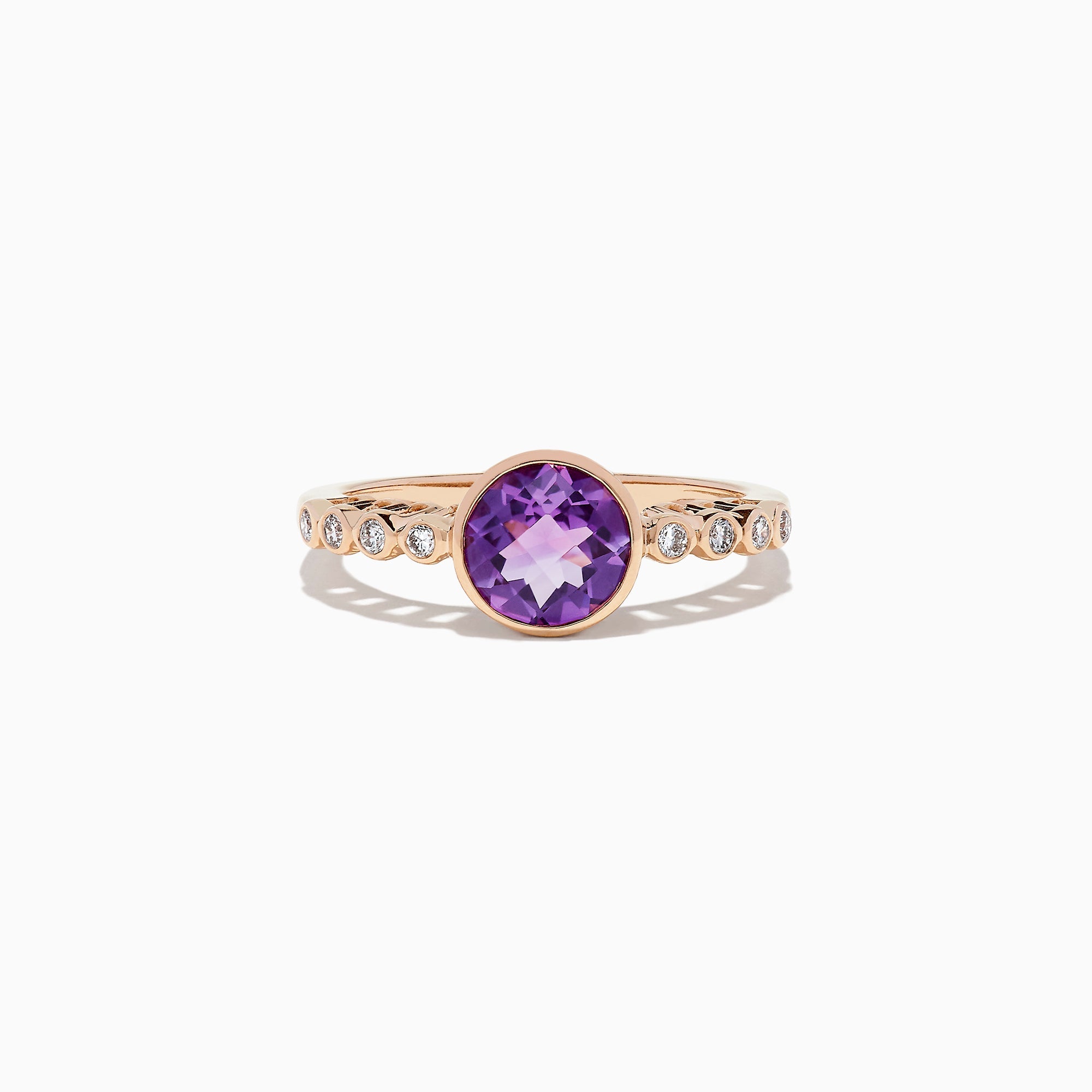 14K Rose Gold Amethyst and Diamond Ring, 1.31 TCW