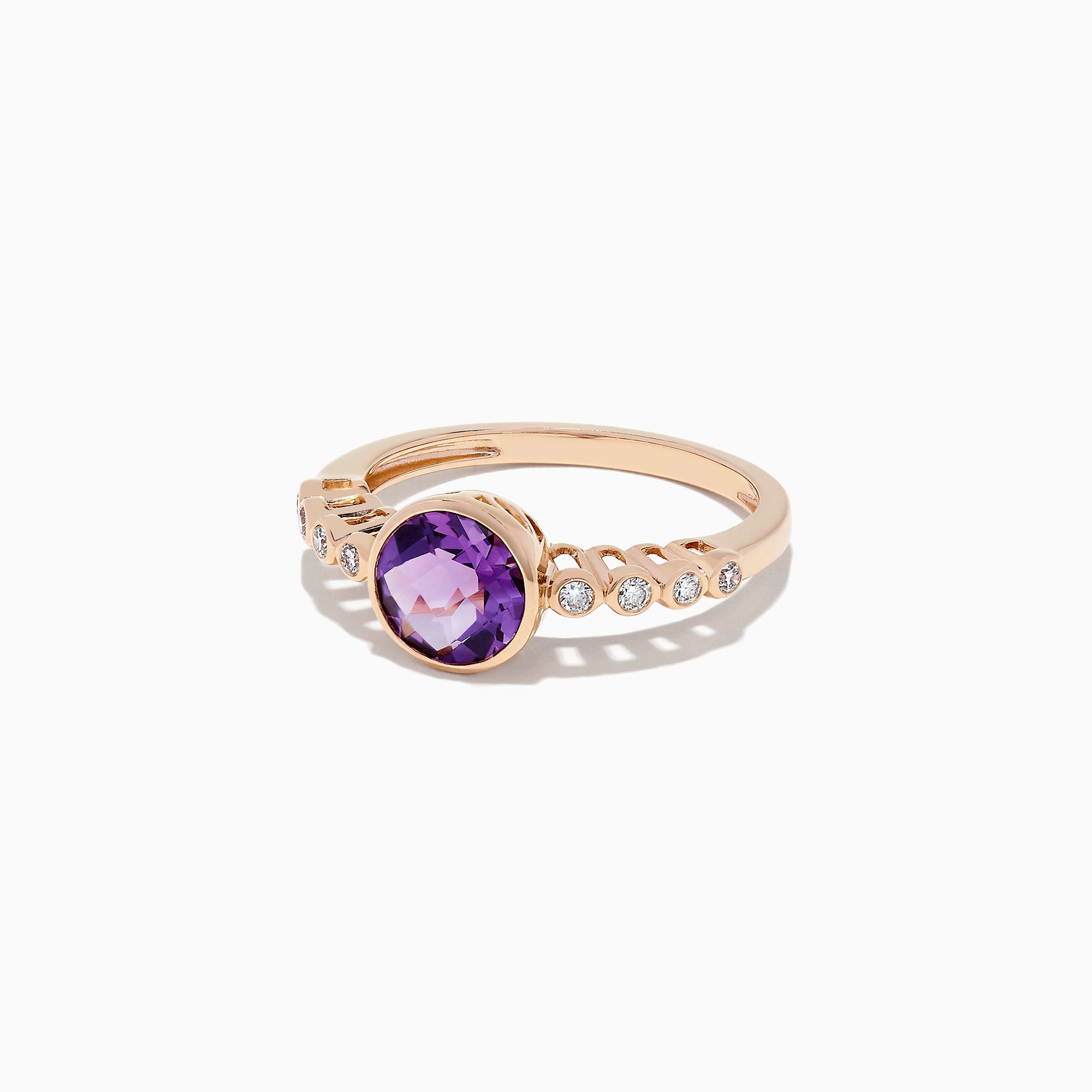 14K Rose Gold Amethyst and Diamond Ring, 1.31 TCW