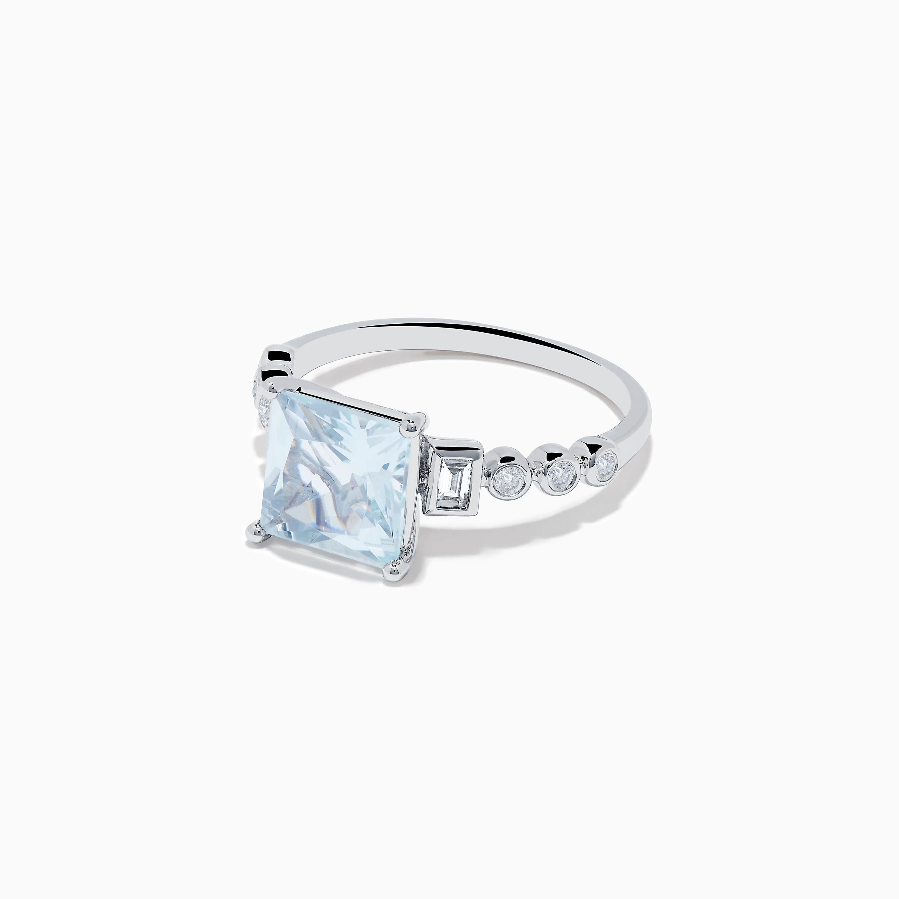 Aquarius 14K White Gold Aquamarine and Diamond Ring