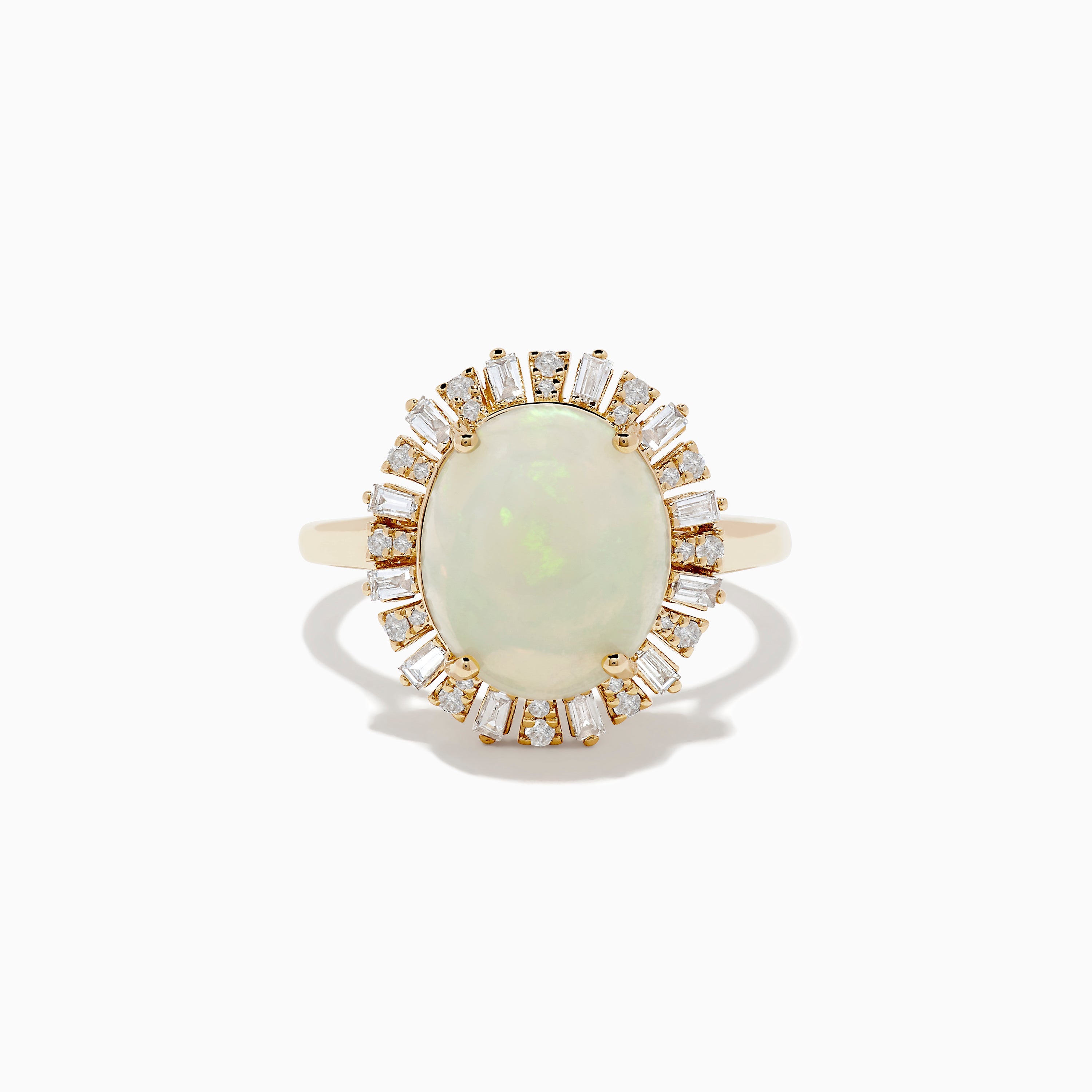 Aurora 14K Yellow Gold Opal Diamond Ring