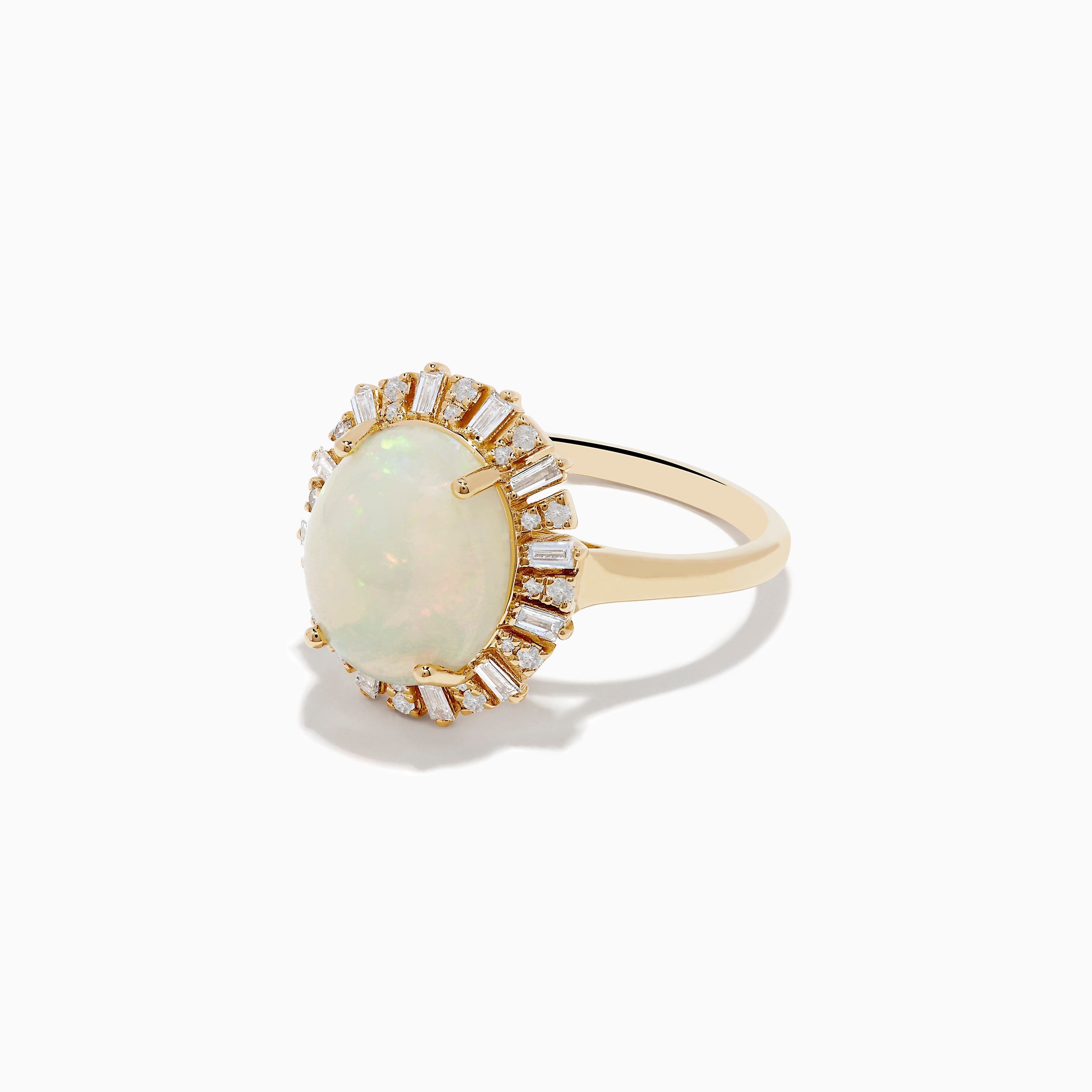 Aurora 14K Yellow Gold Opal Diamond Ring