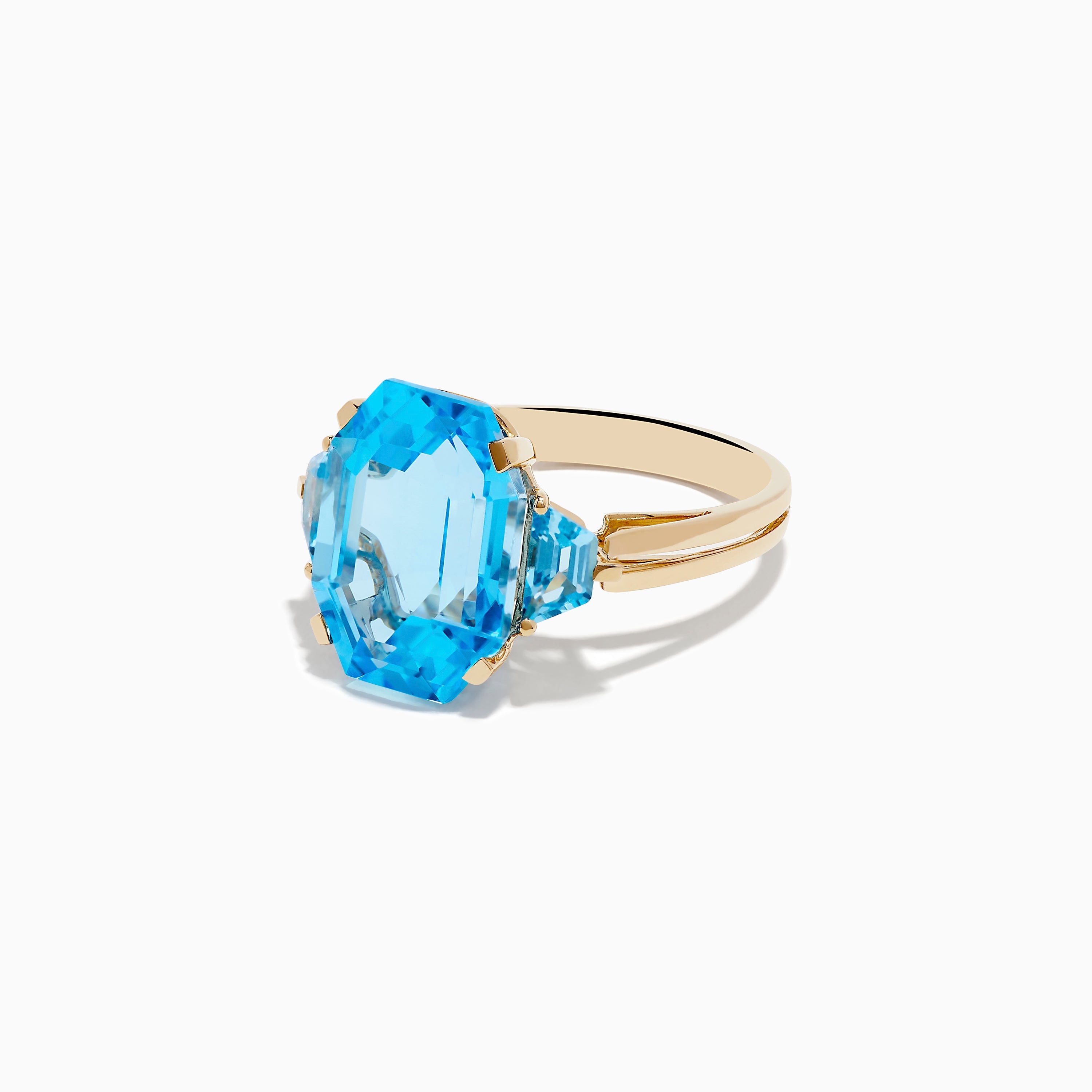 Ocean Bleu 14K Yellow Gold Blue Topaz Ring