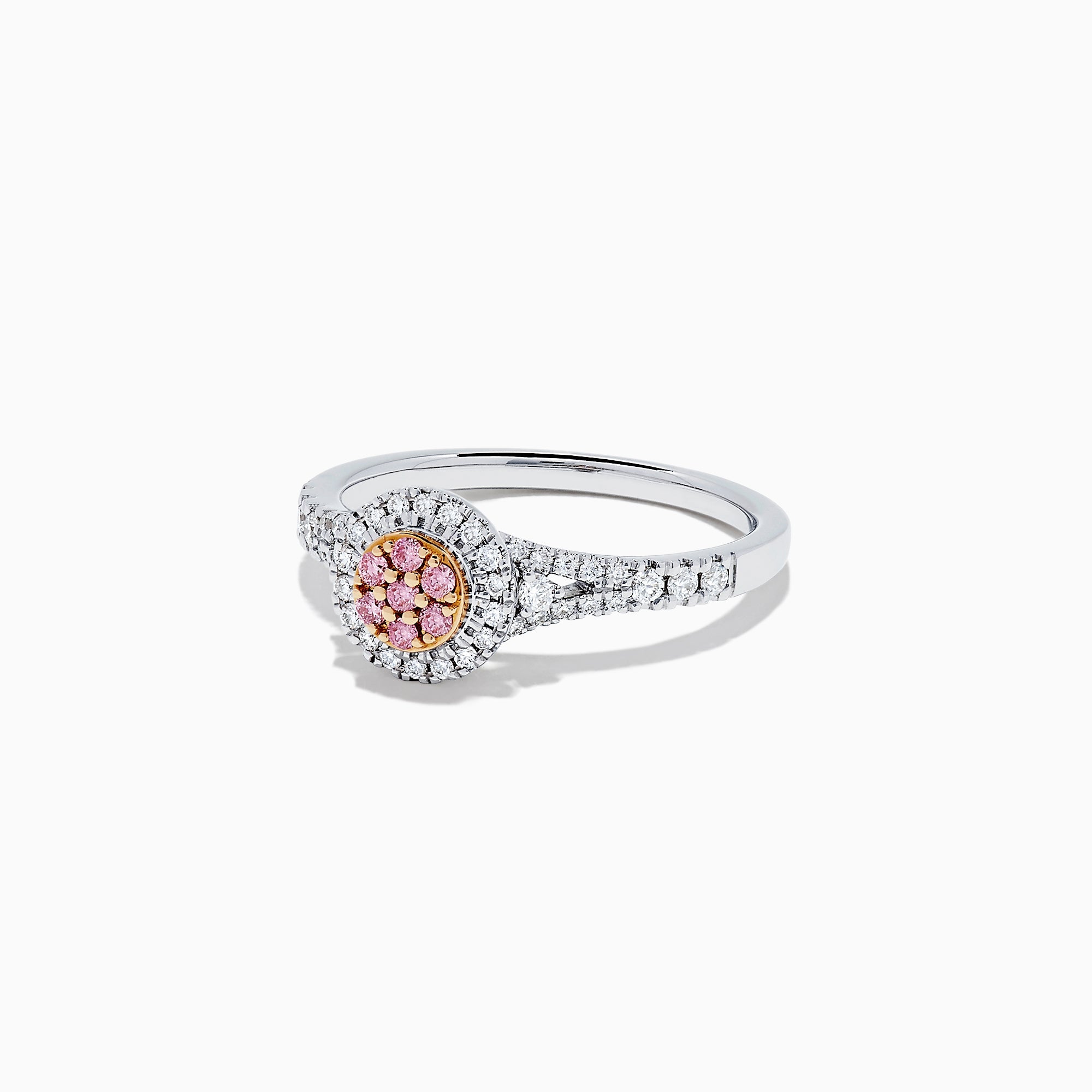 18K Two Tone Gold Pink and White Diamond Ring, 0.36 TCW