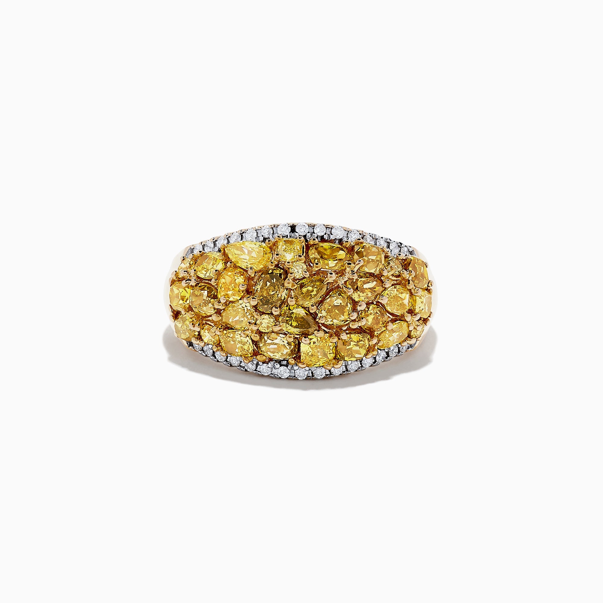 14K Yellow Gold Yellow and White Diamond Ring, 3.00 TCW