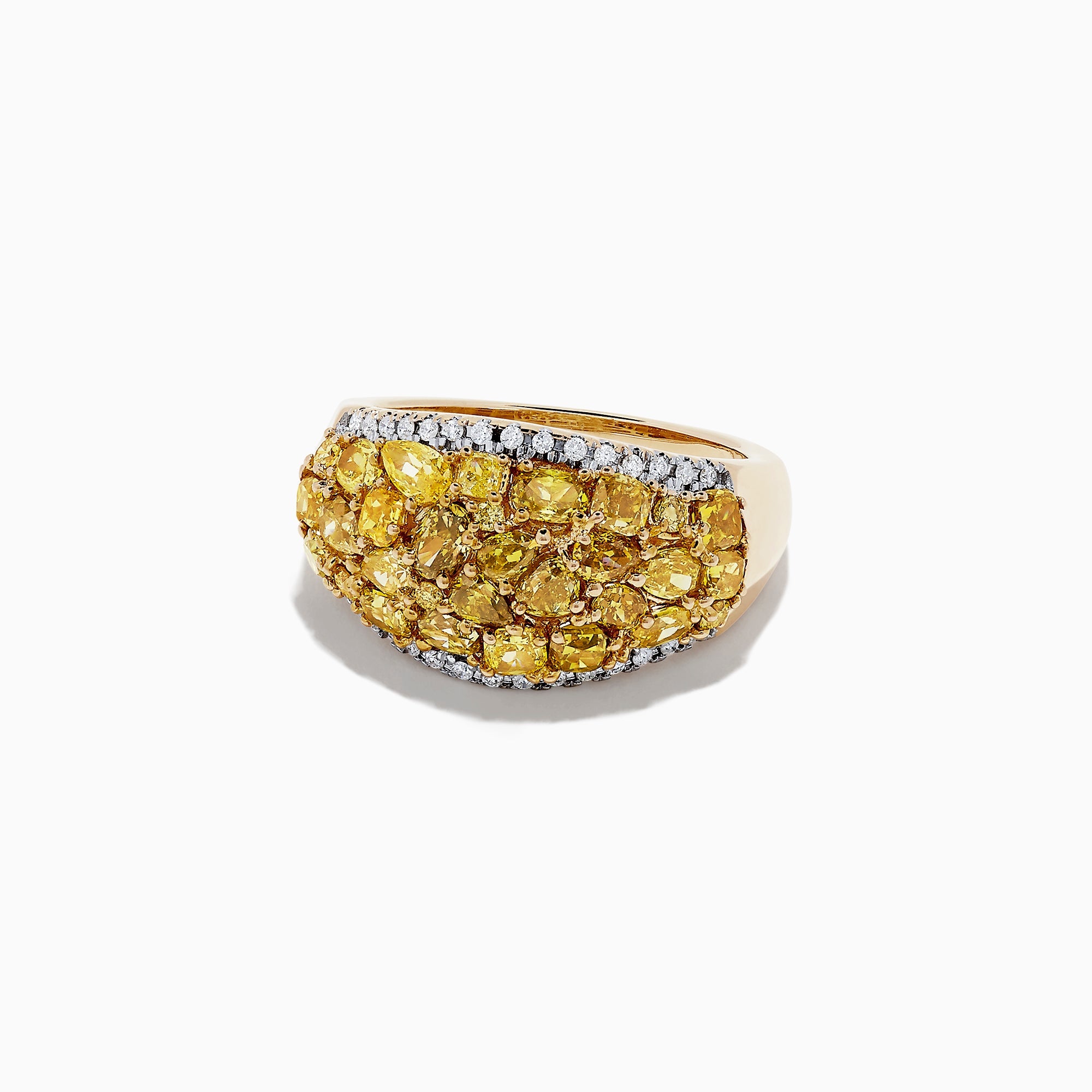 14K Yellow Gold Yellow and White Diamond Ring, 3.00 TCW