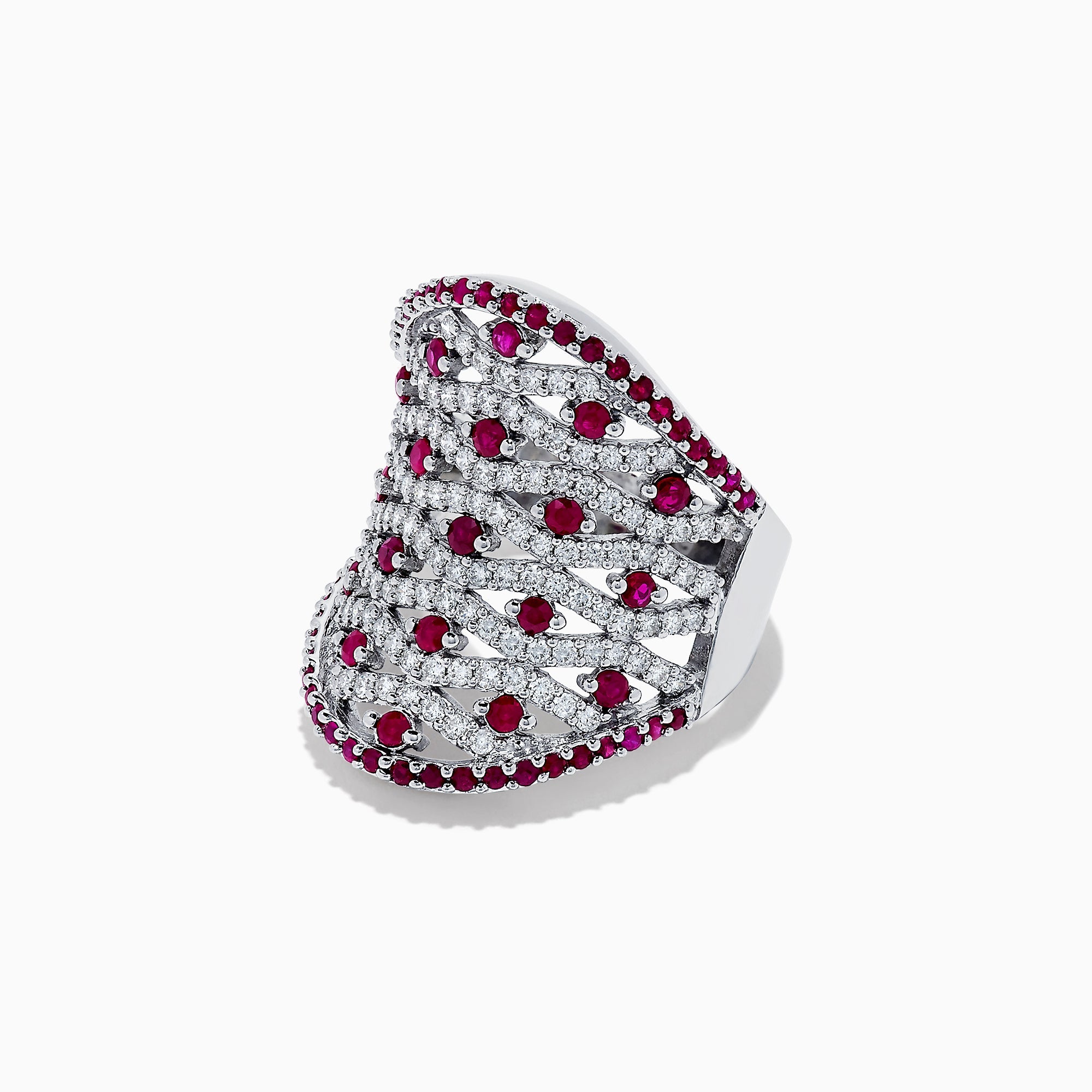 14K White Gold Ruby and Diamond Ring, 2.11 TCW