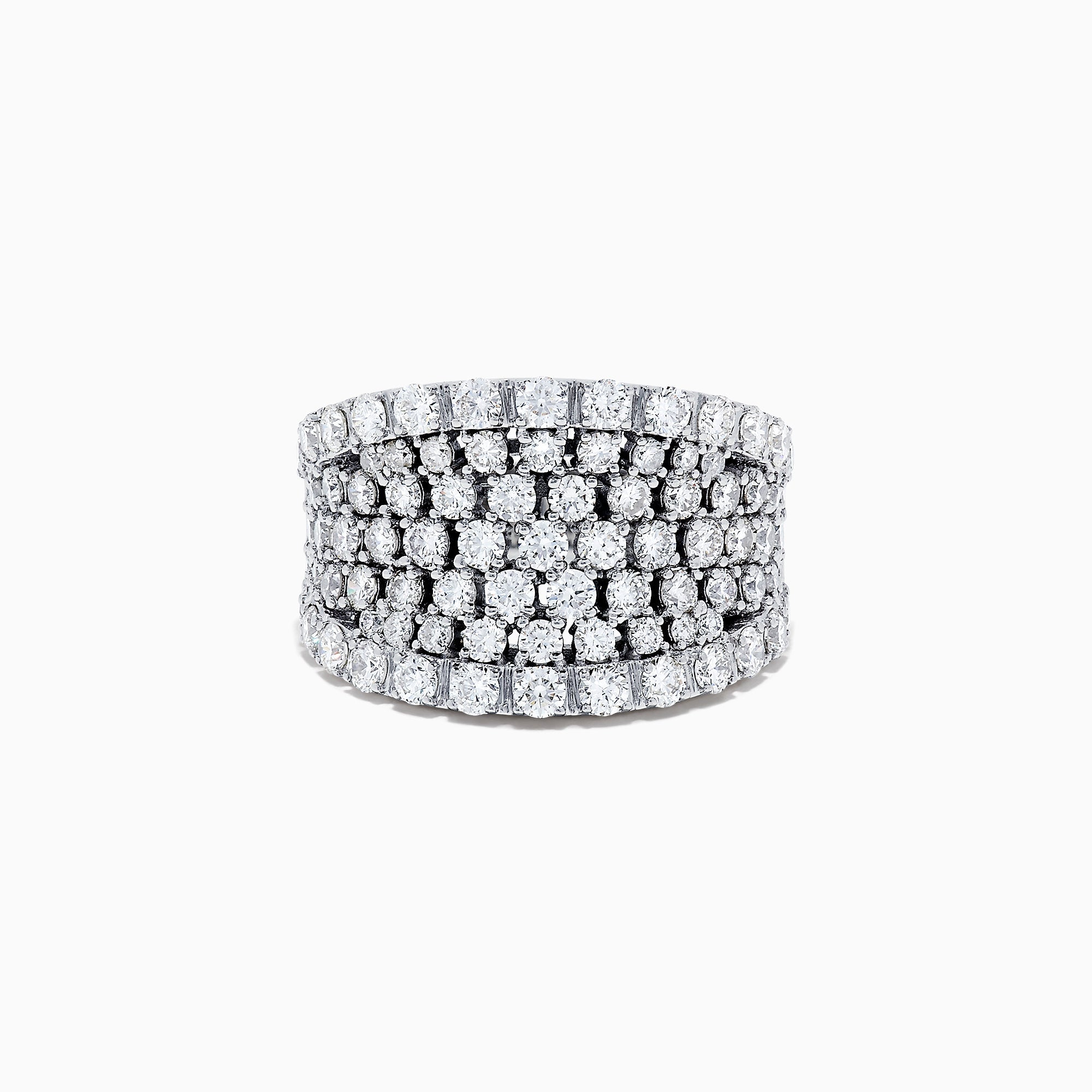 14K White Gold Diamond Wide Band Ring, 3.00 TCW