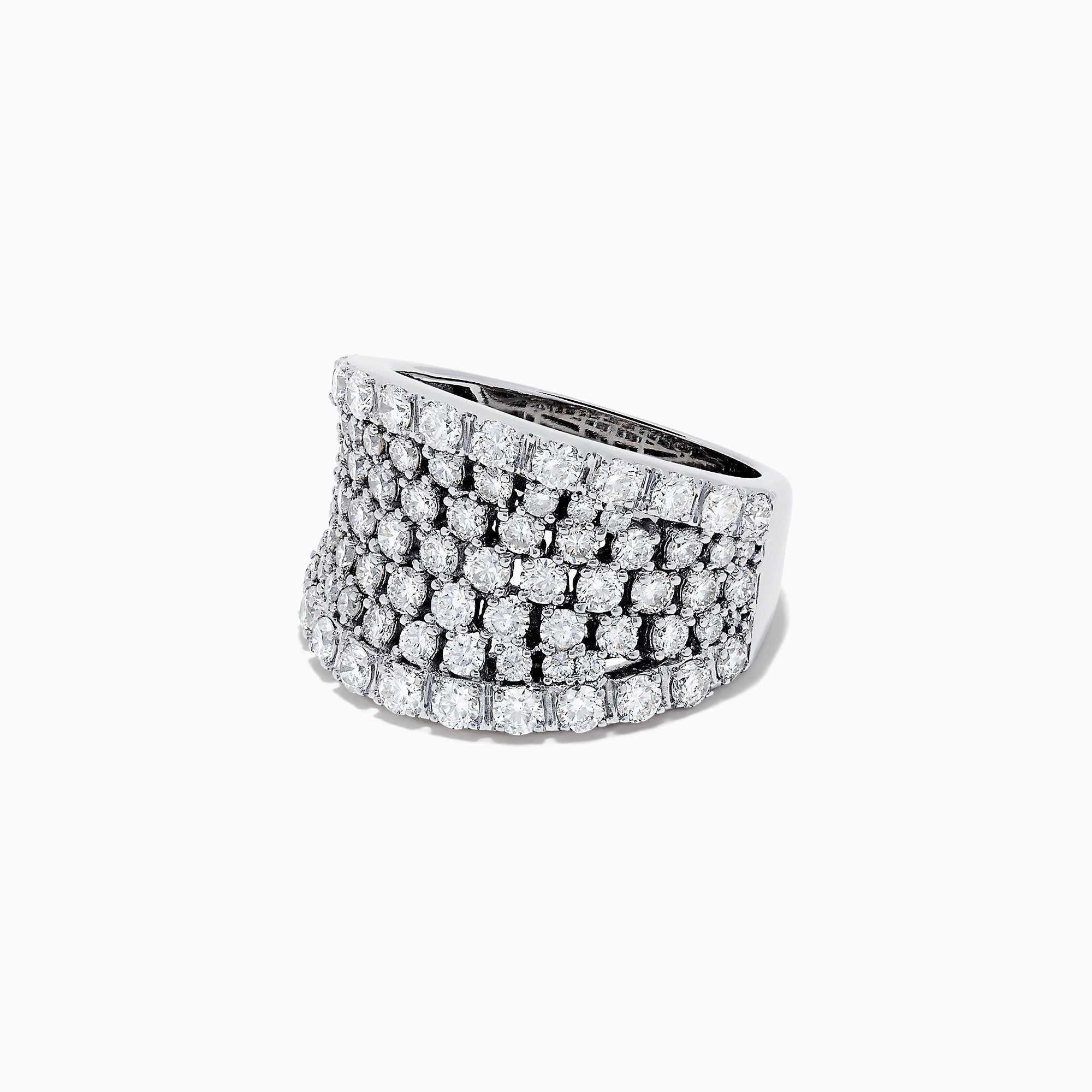 14K White Gold Diamond Wide Band Ring, 3.00 TCW