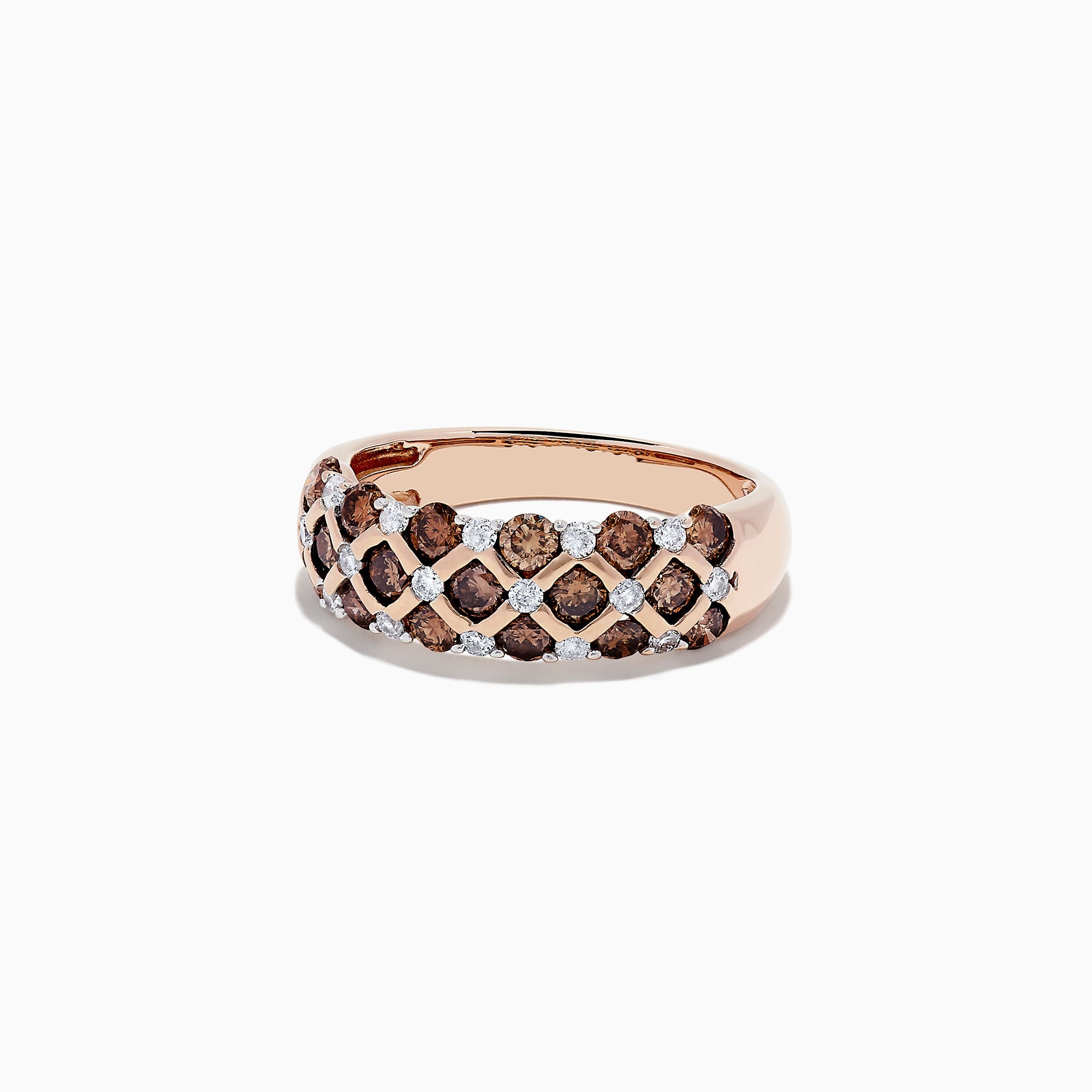 14K Rose Gold Espresso and White Diamond Ring, 0.55 TCW