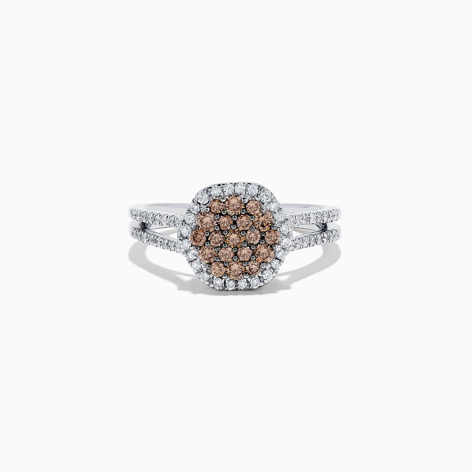 14K White Gold Espresso and White Diamond Ring, 1.50 TCW