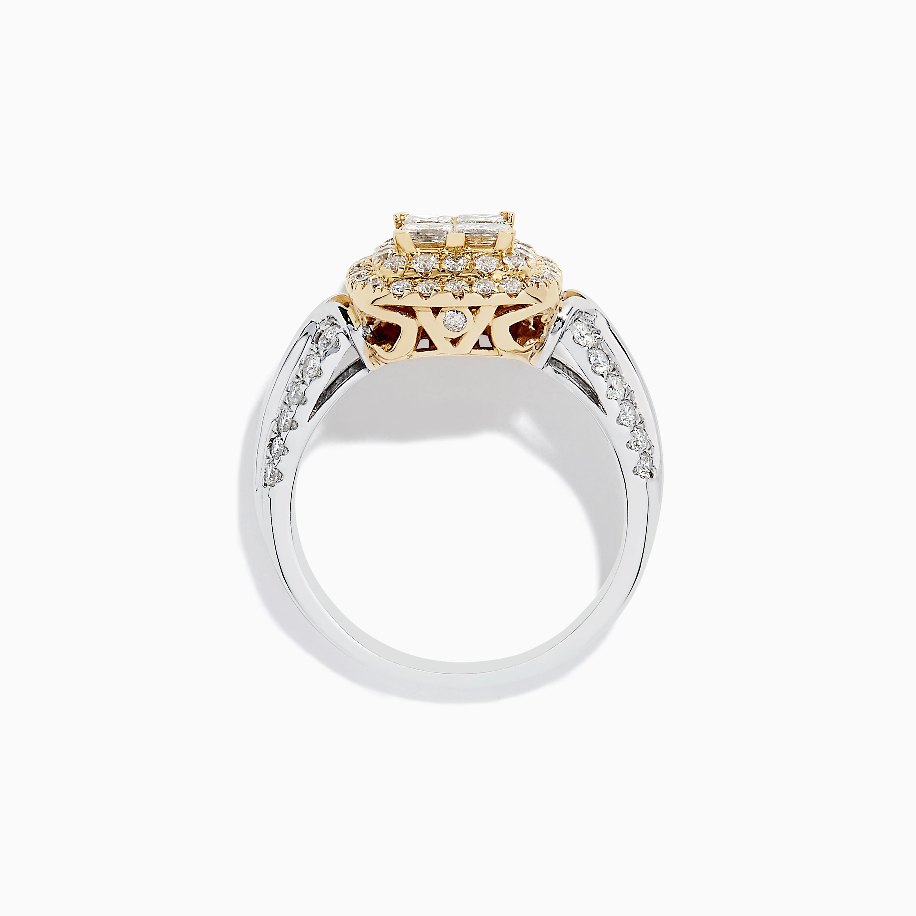 14K White and Yellow Gold Diamond Ring, 1.25 TCW