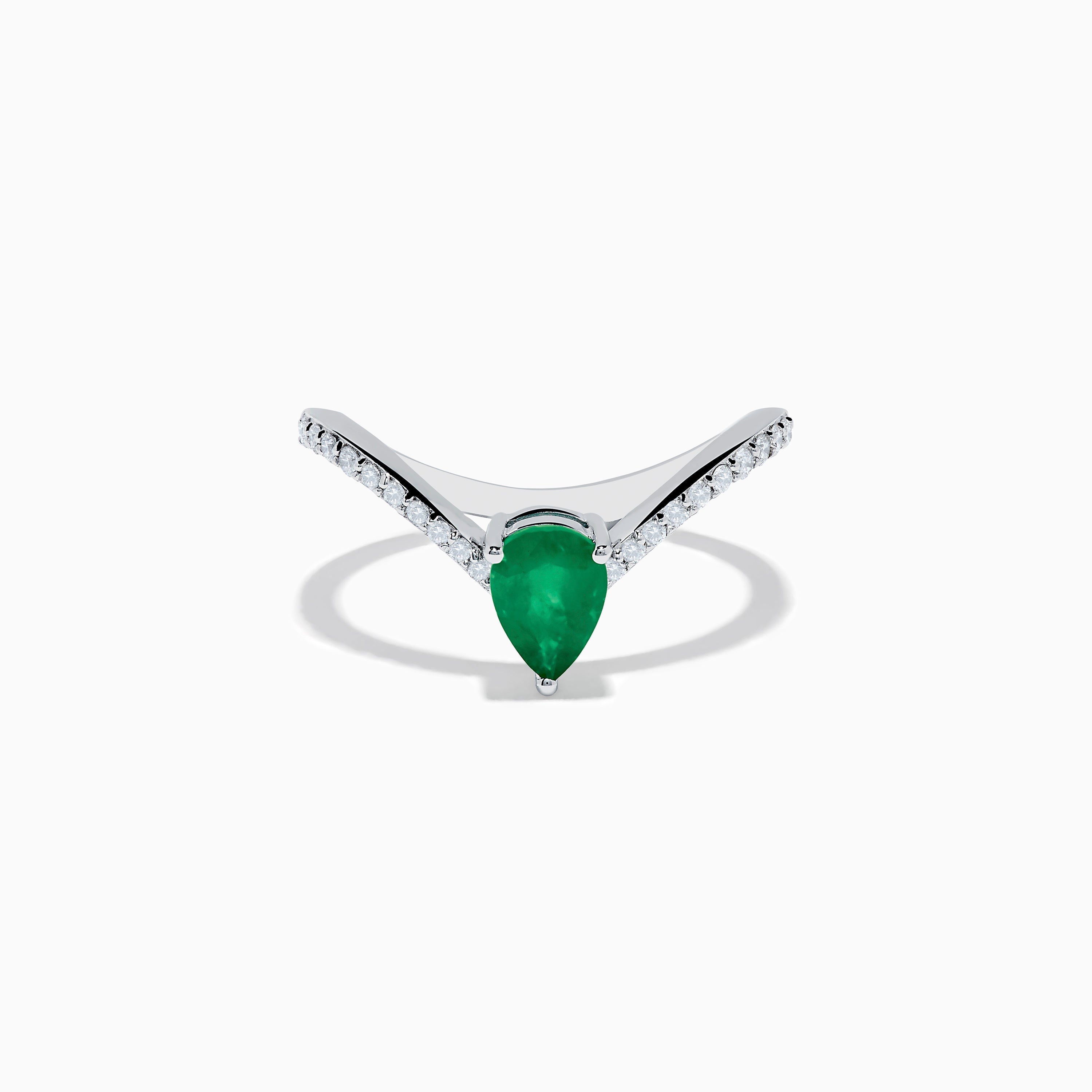 Brasilica 14K White Gold Emerald and Diamond Ring