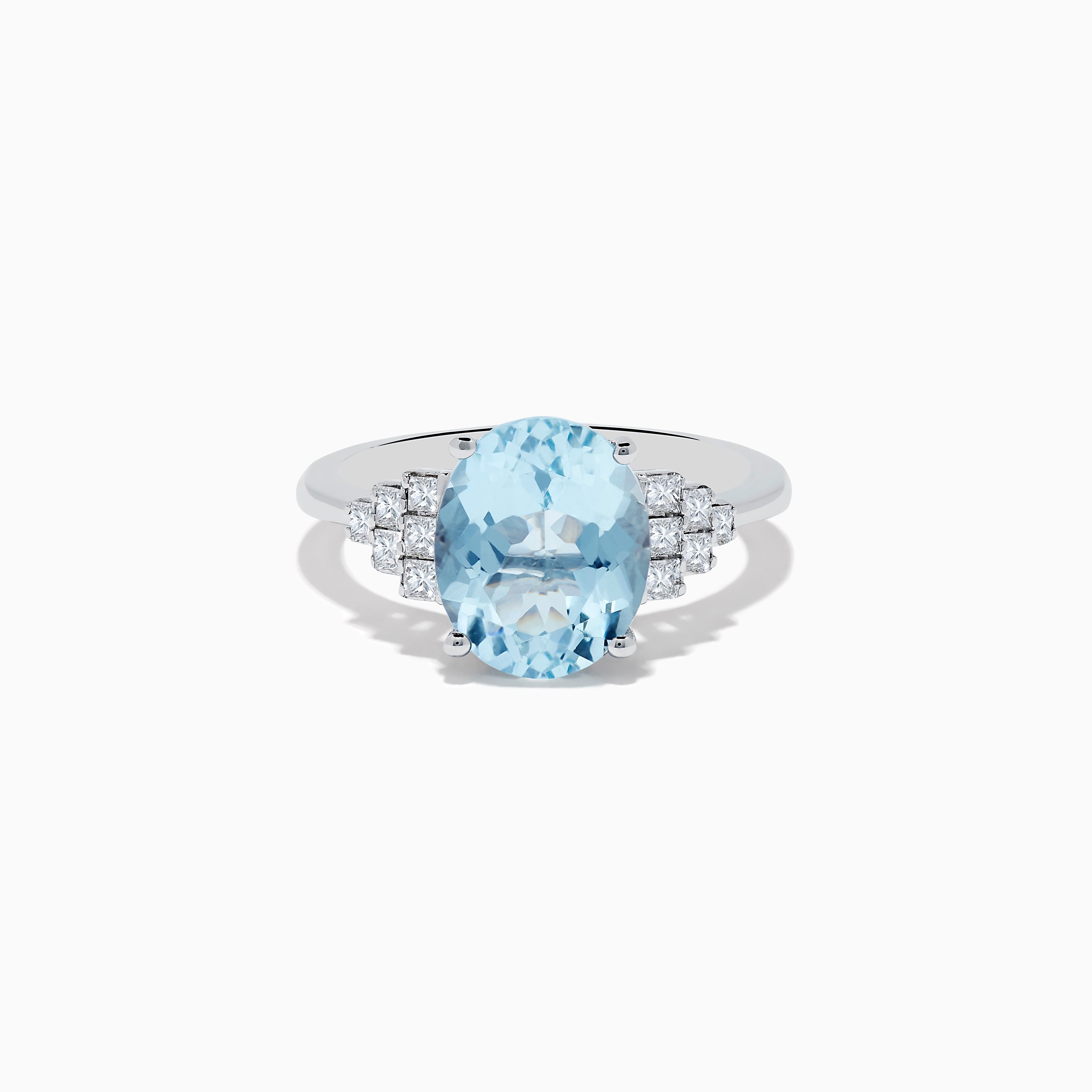 Aquarius 14K White Gold Aquamarine and Diamond Ring