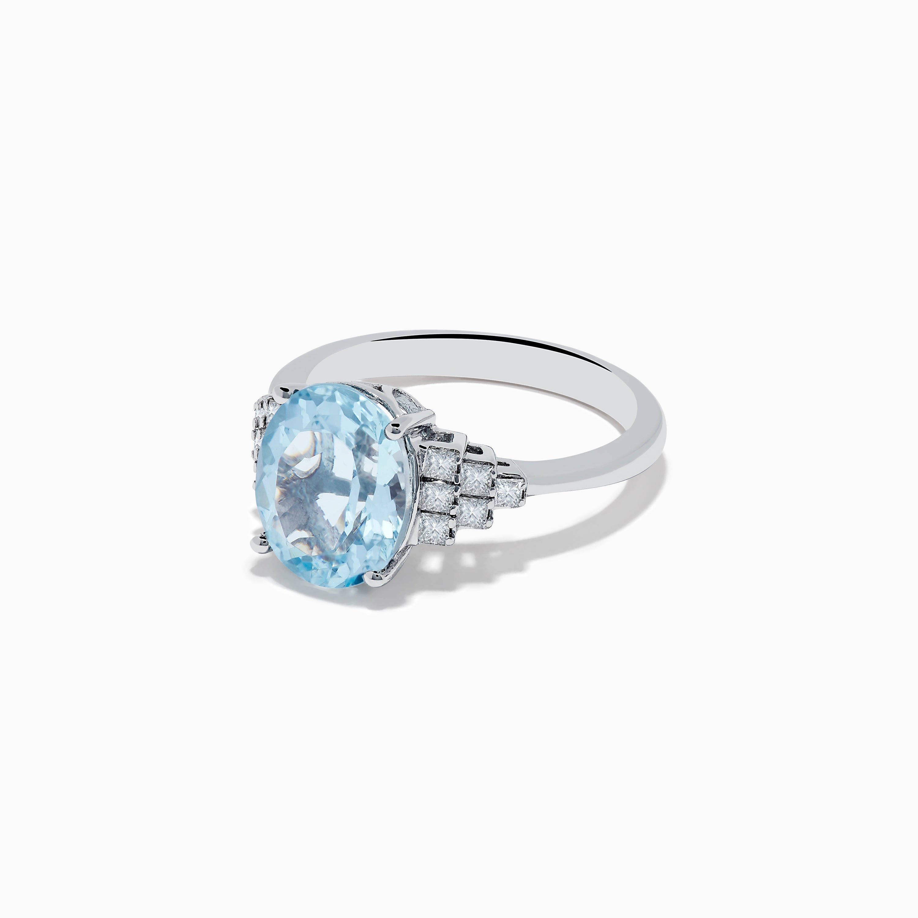 Aquarius 14K White Gold Aquamarine and Diamond Ring