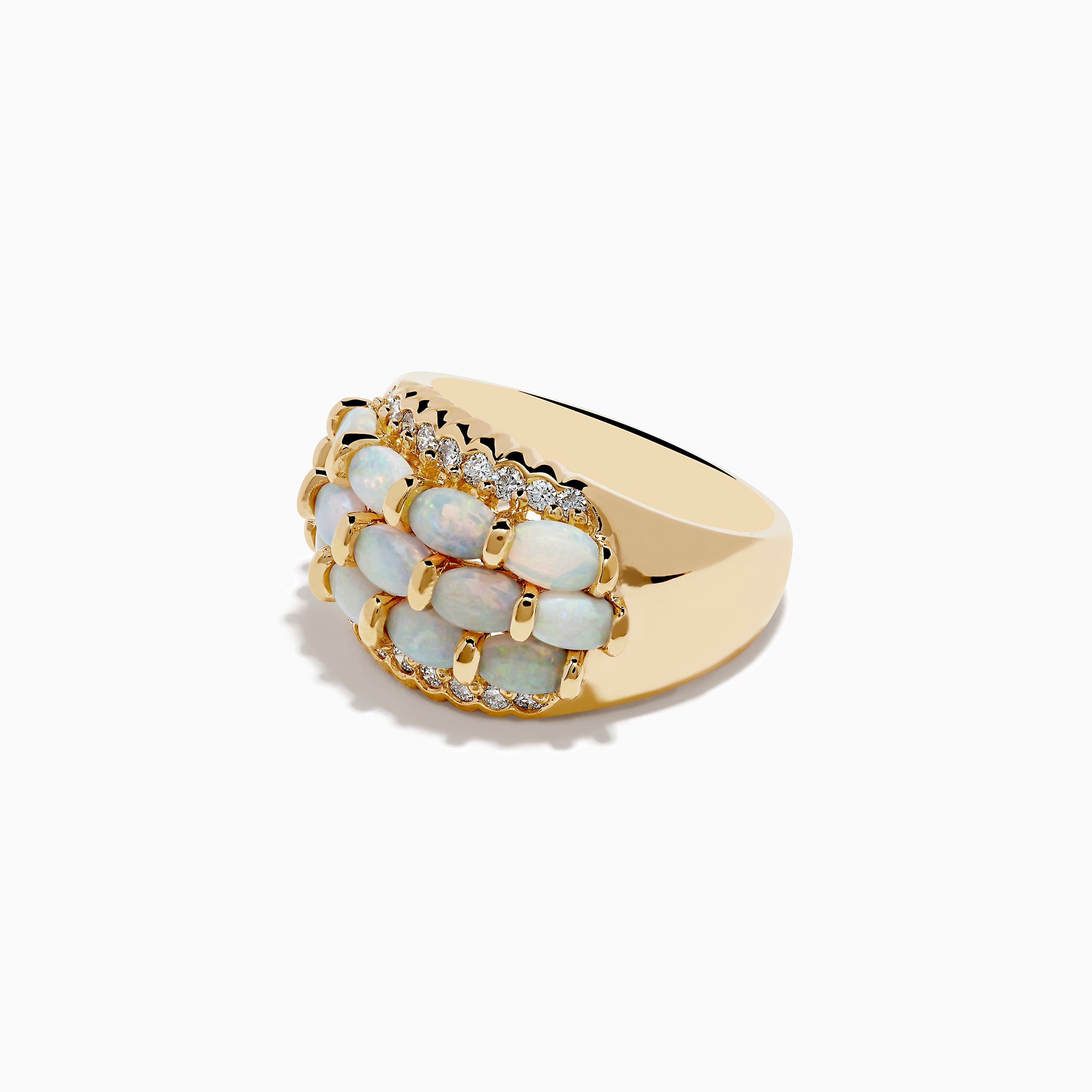 Aurora 14K Yellow Gold Opal and Diamond Ring