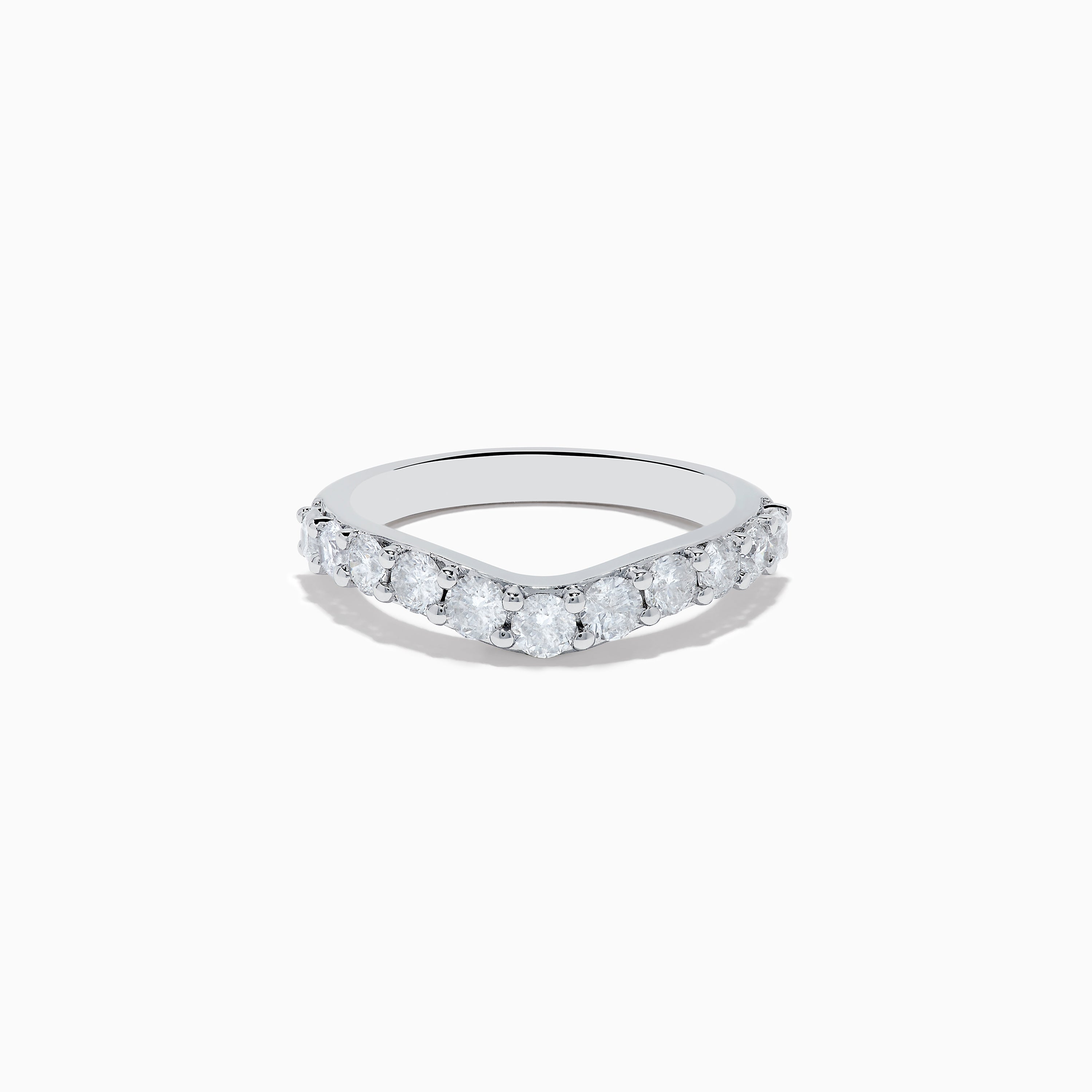 14K White Gold Contoured Diamond Stacking Band 0.95 TCW