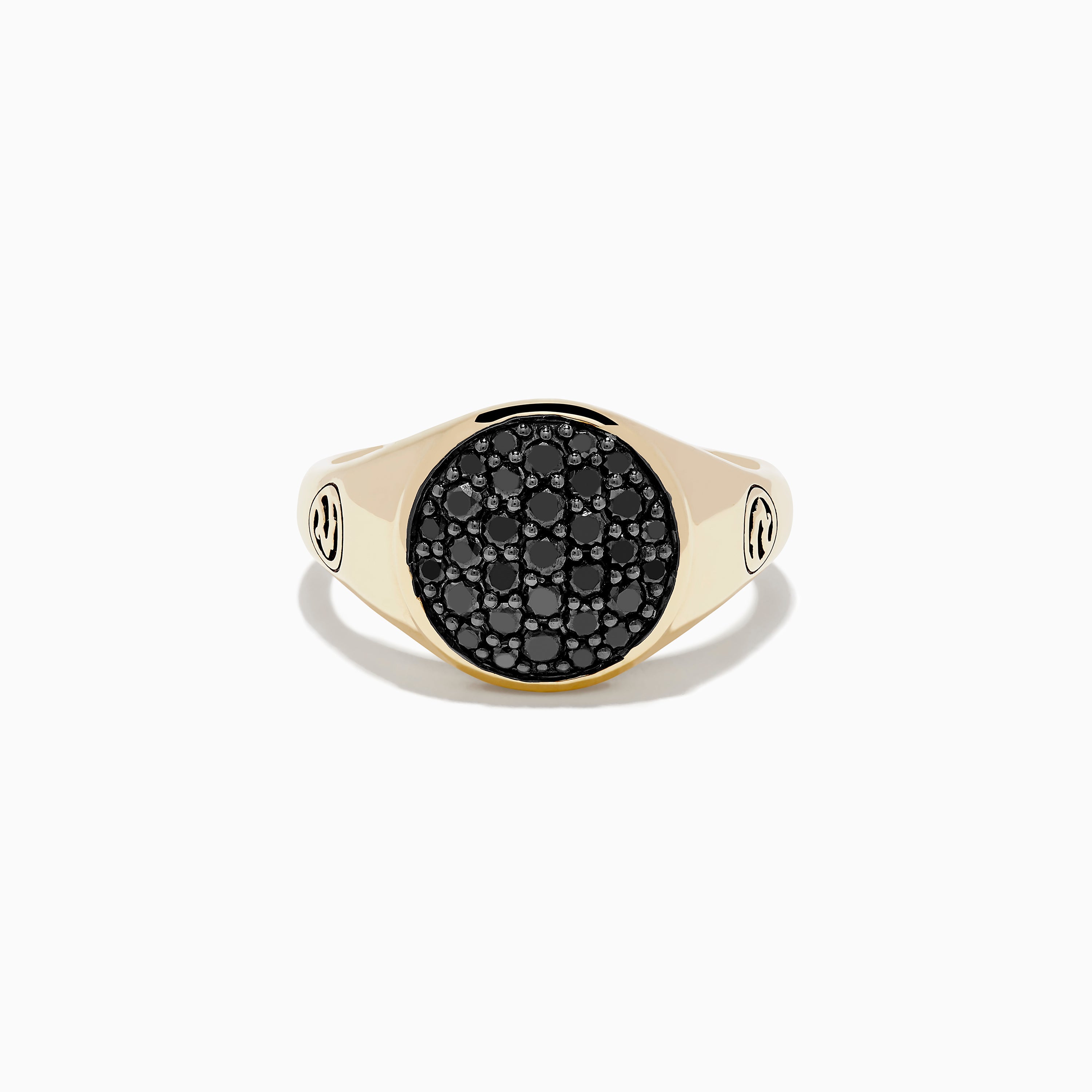 Men's 14K Yellow Gold Black Diamond Ring