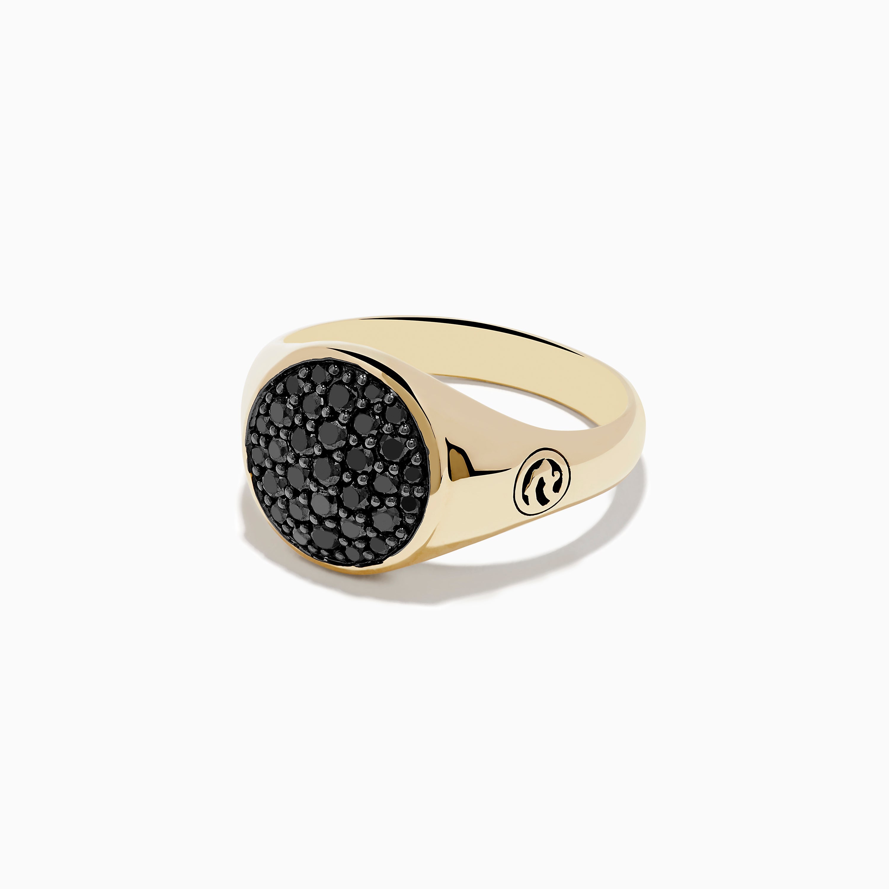 Men's 14K Yellow Gold Black Diamond Ring