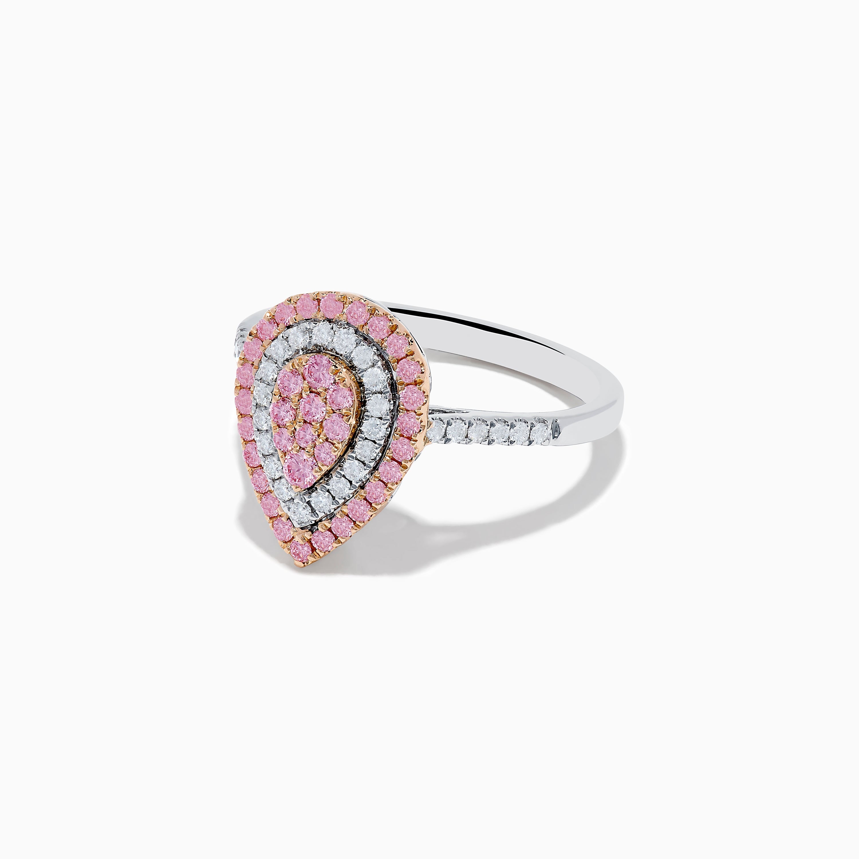 14K Two Tone Pink and White DiamondRing