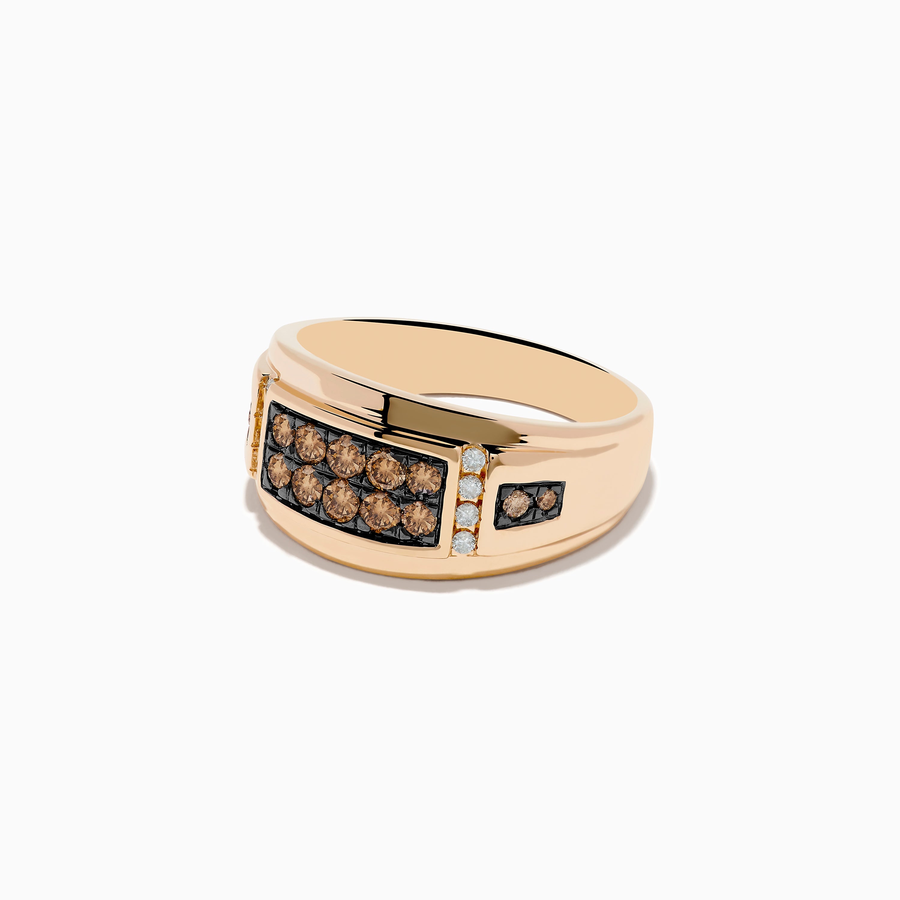 Men's 14K Rose Gold Espresso and White Diamond Ring