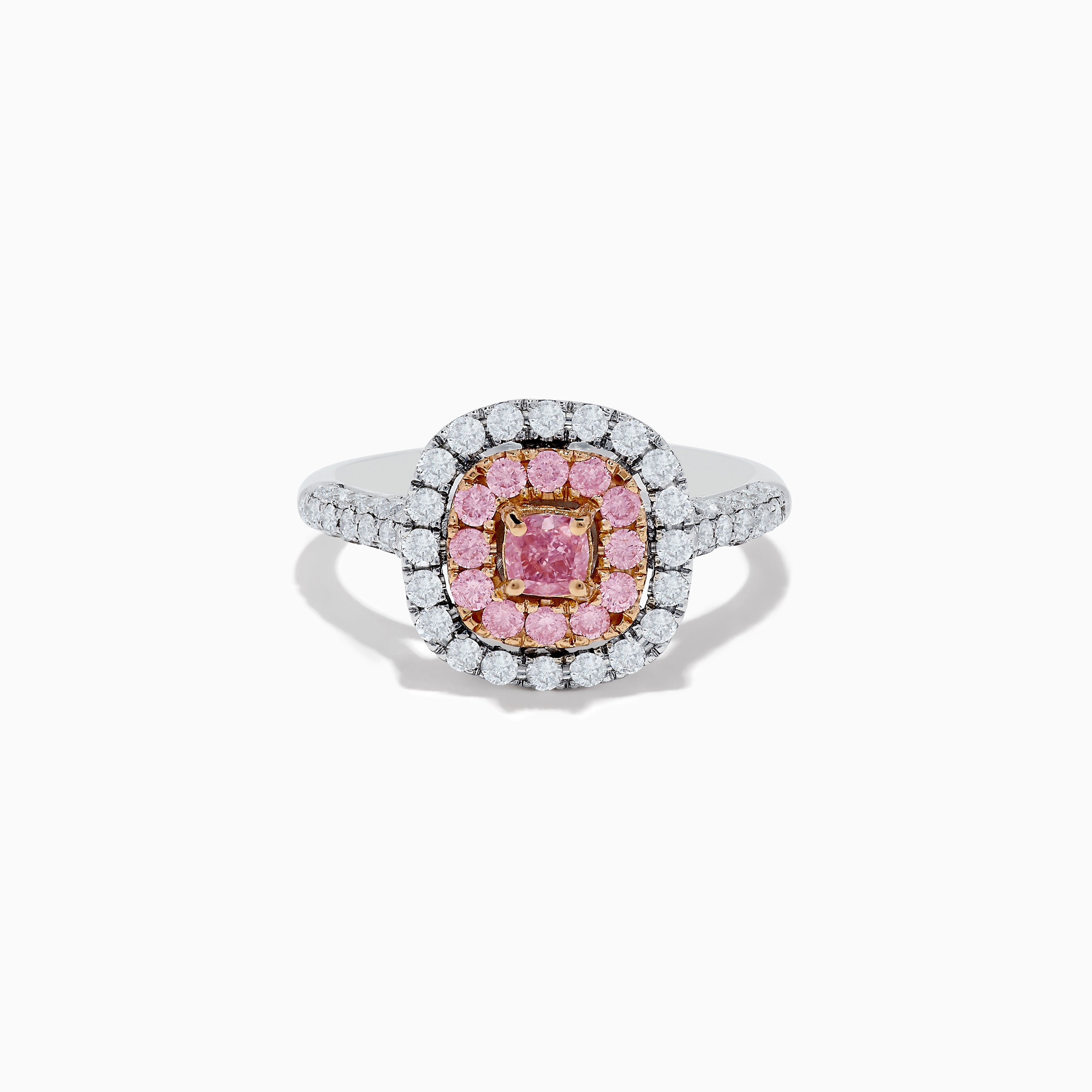 18K Two Tone Gold White and Pink Diamond Ring