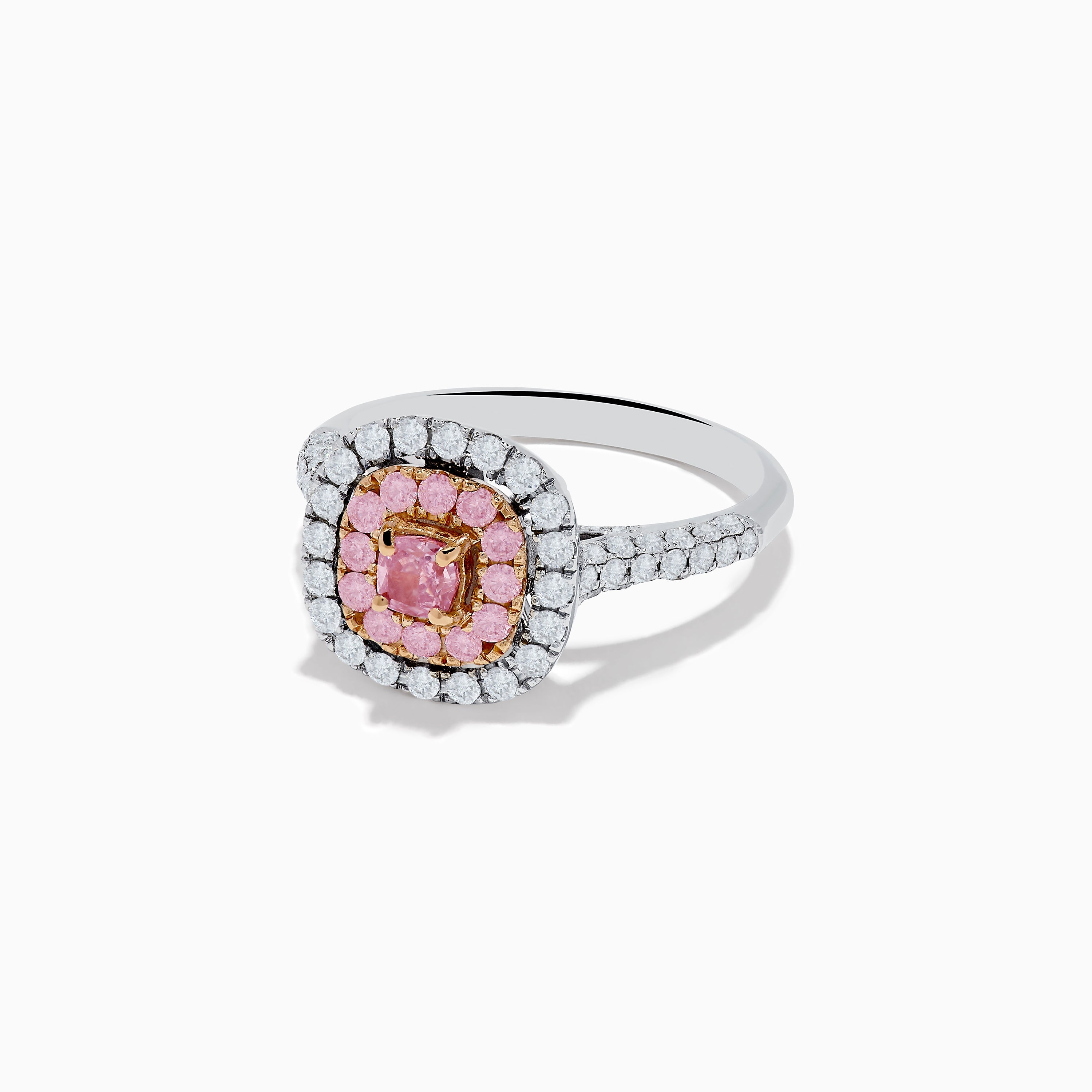 18K Two Tone Gold White and Pink Diamond Ring