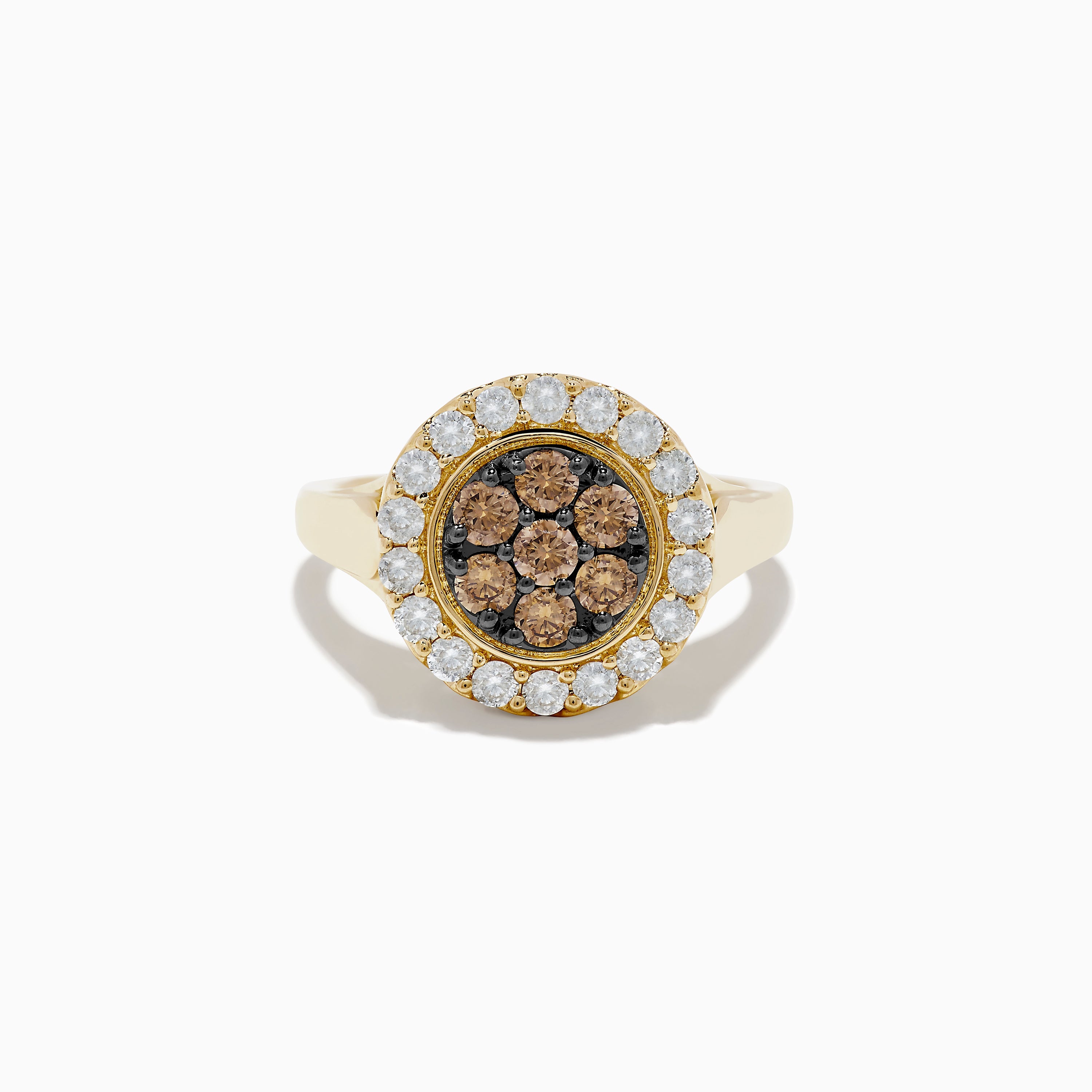 14K Yellow Gold Espresso and White Diamond Ring