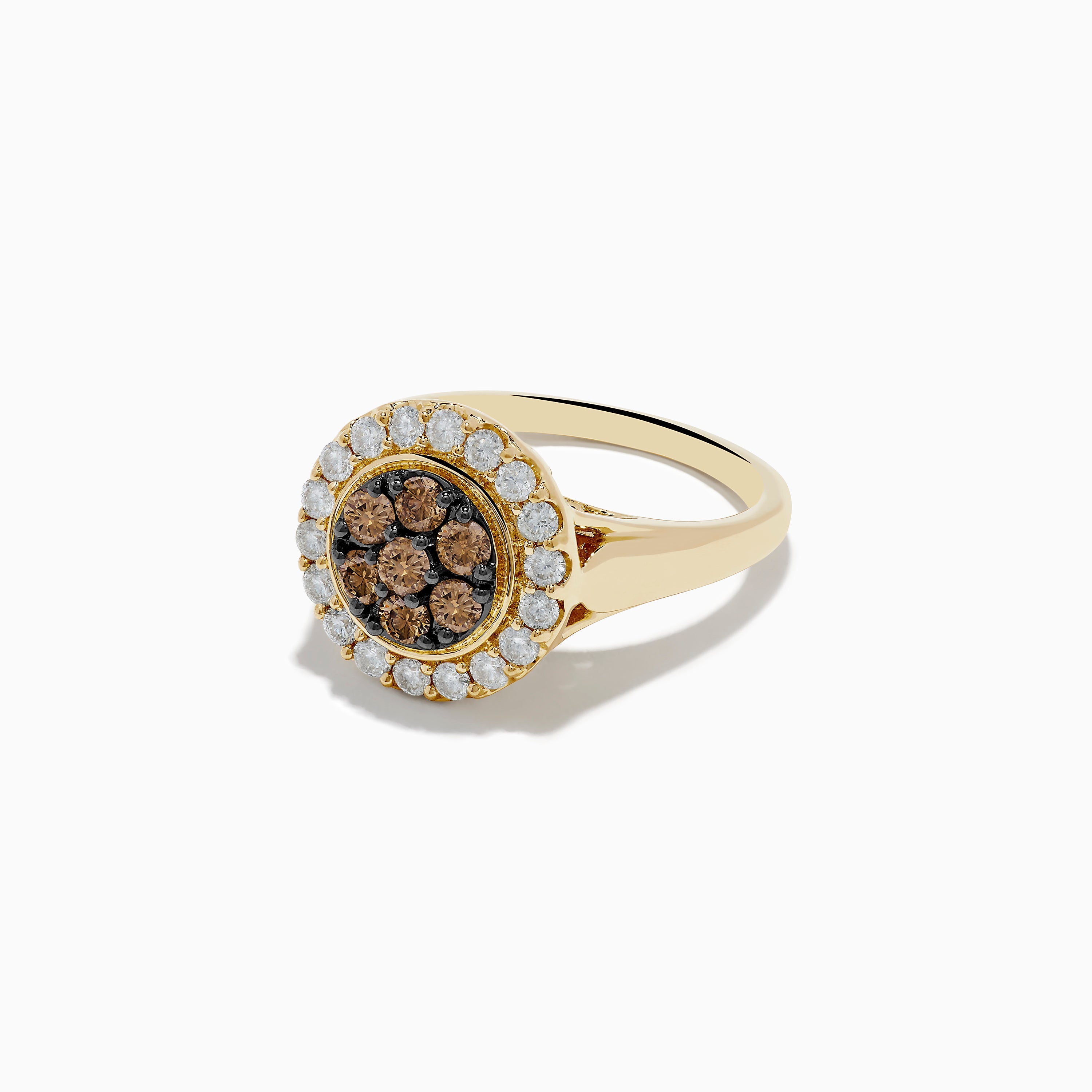 14K Yellow Gold Espresso and White Diamond Ring