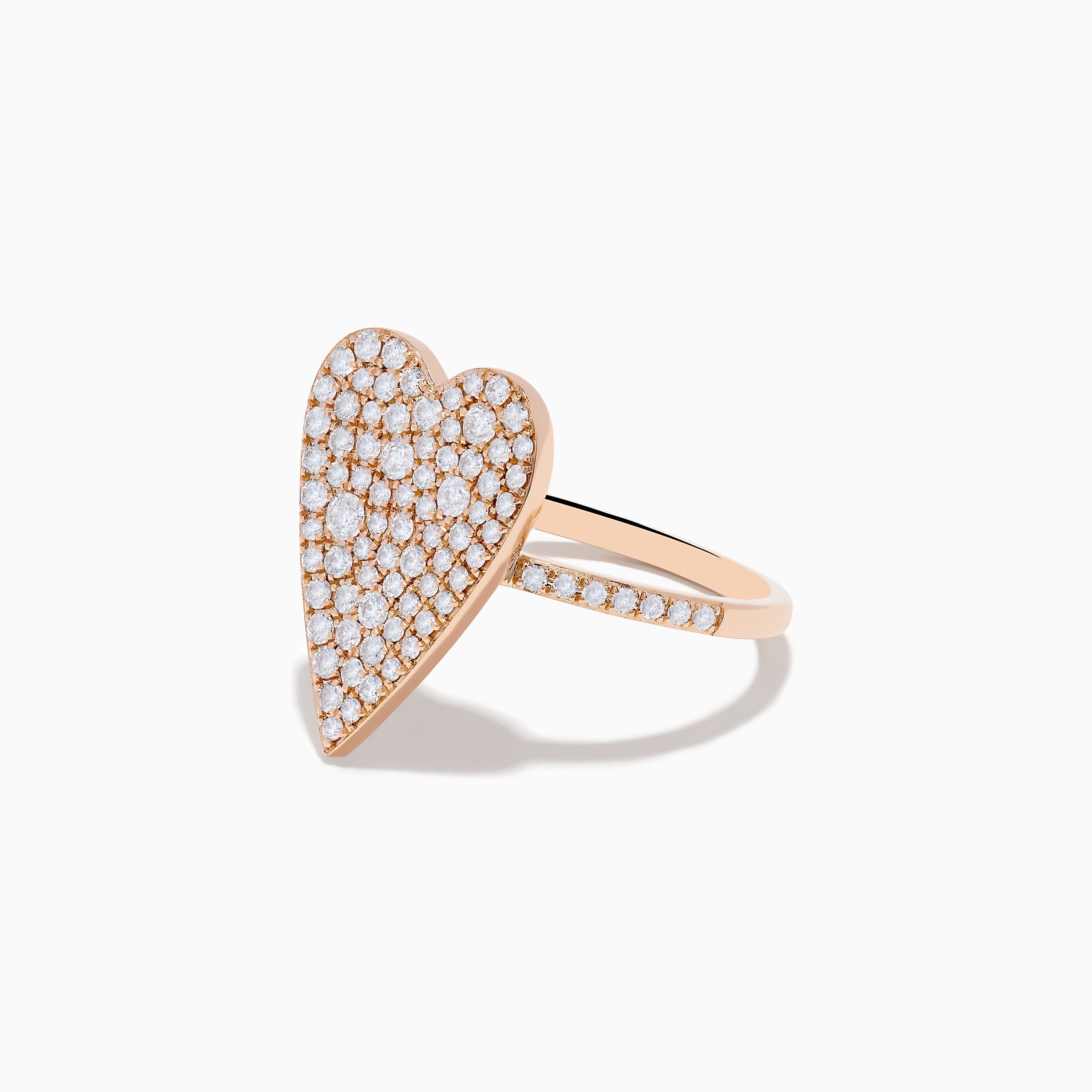 Pave Rose 14K Rose Gold Diamond Heart Ring