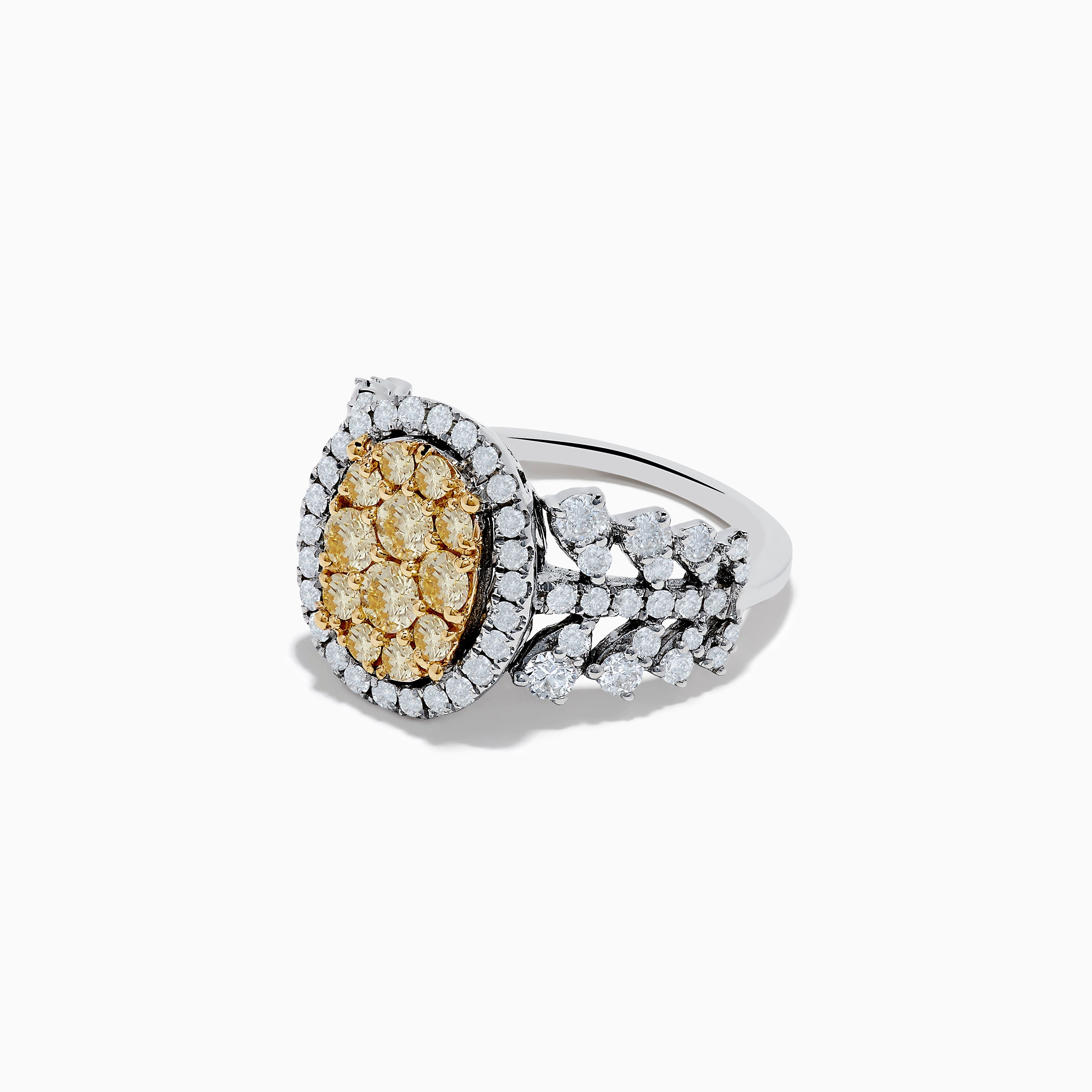 Canare' 14K Two Tone White and Yellow Diamond Ring