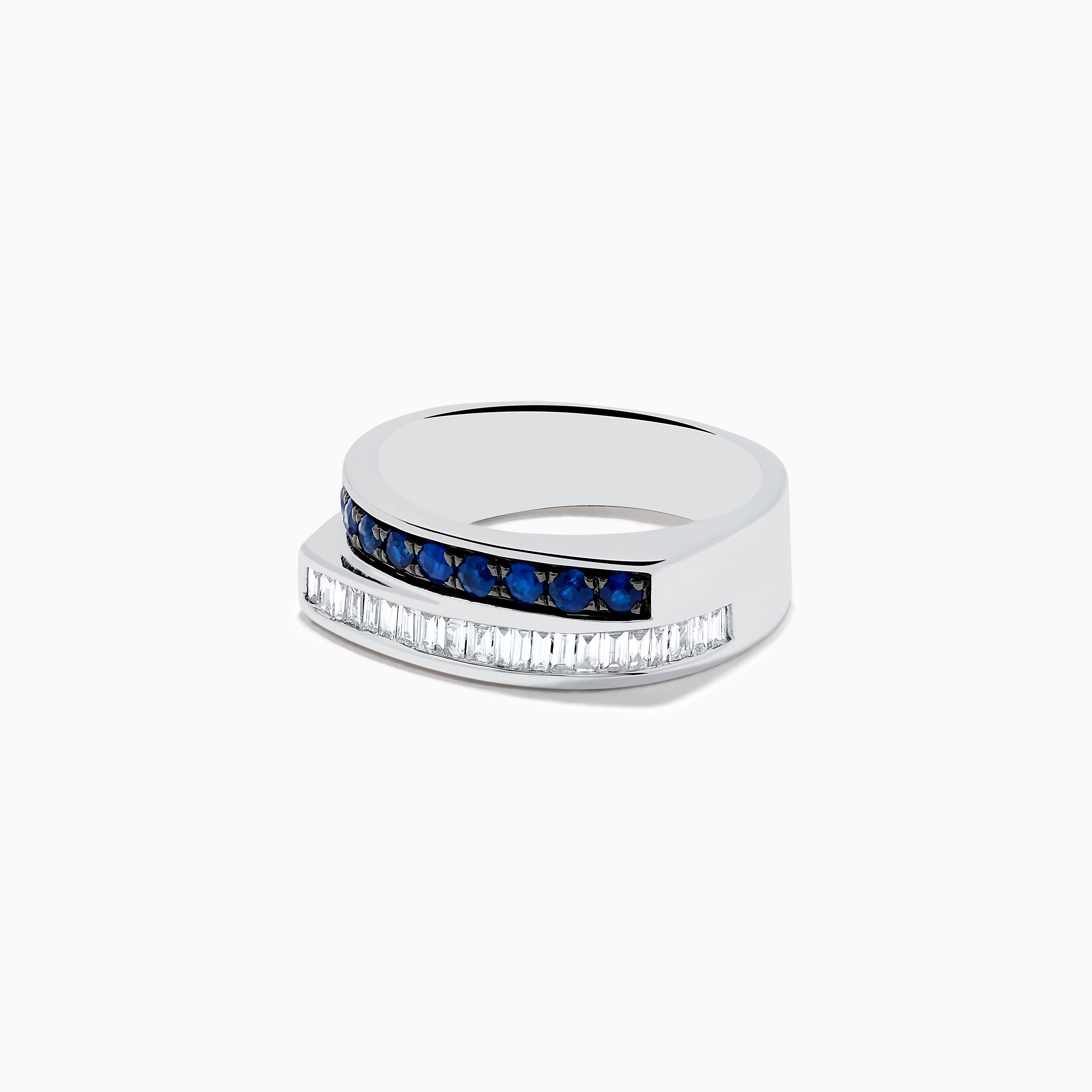 Royal Bleu 14K White Gold Sapphire and Diamond Band Ring