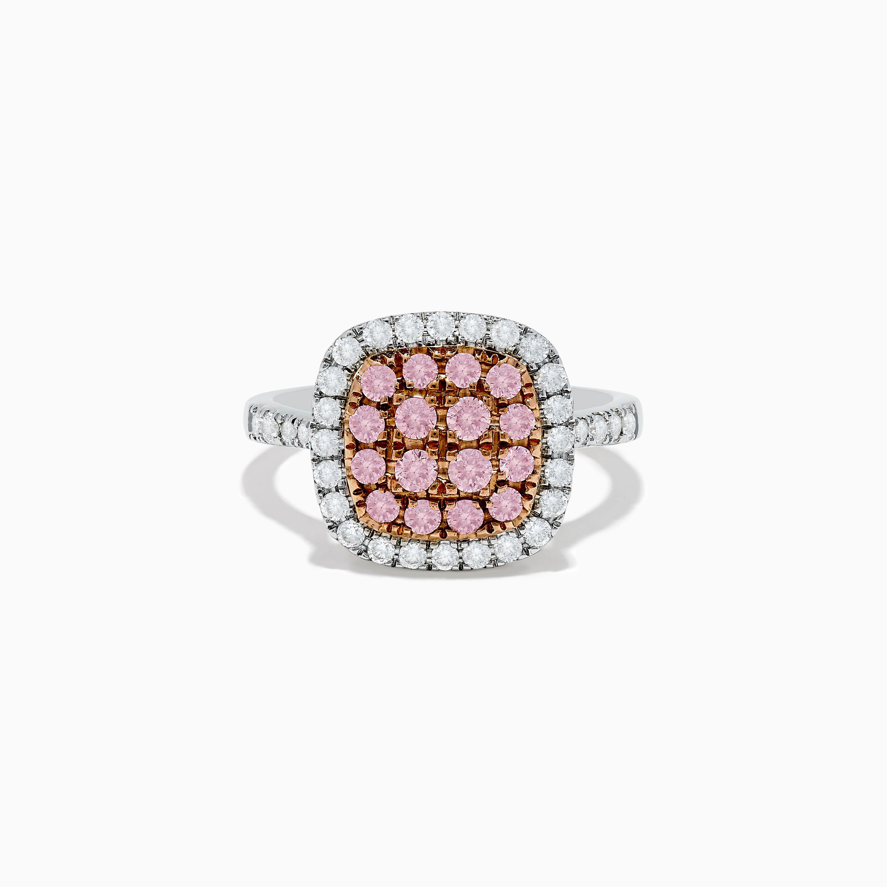 14K Two Tone Gold White and Pink Diamond Ring