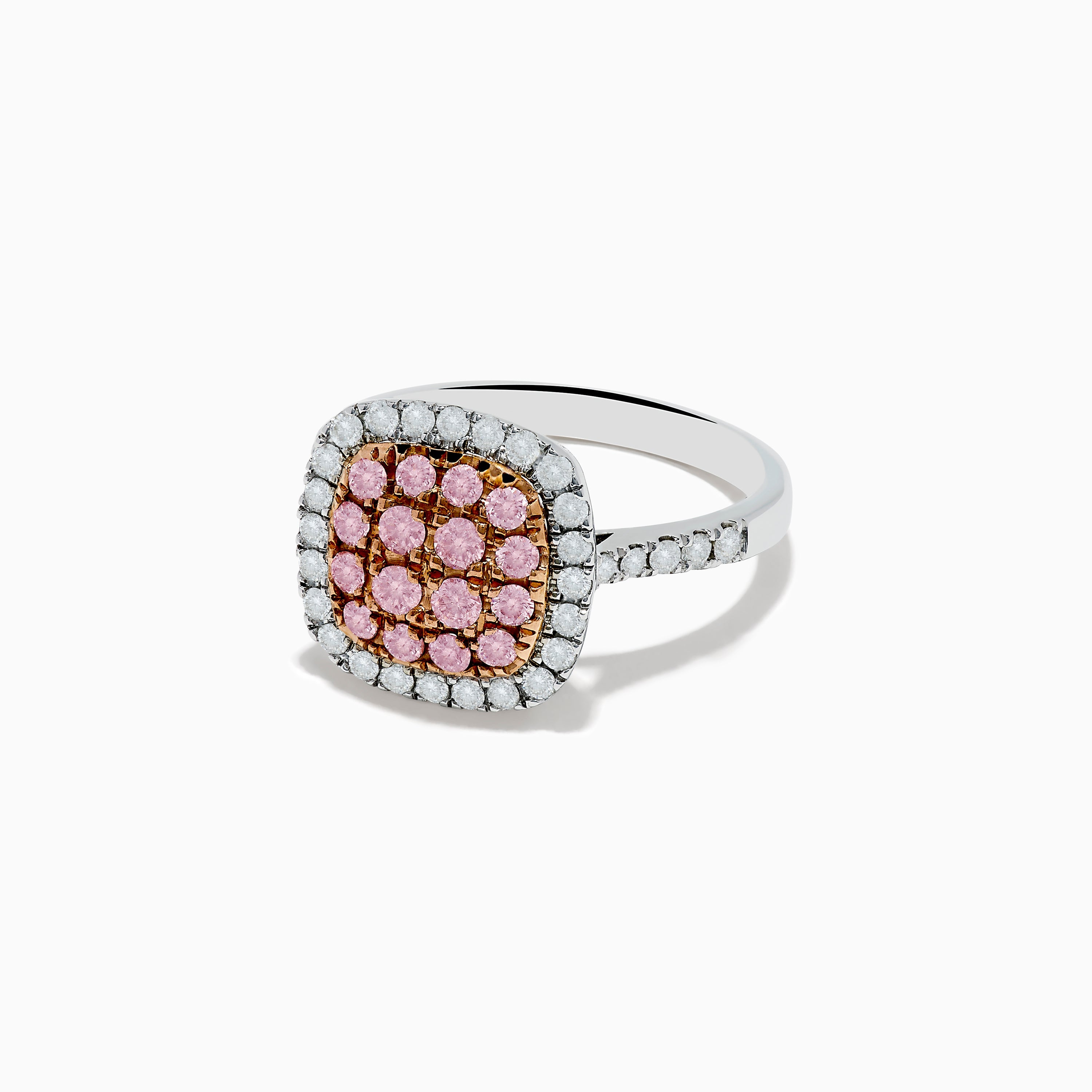 14K Two Tone Gold White and Pink Diamond Ring