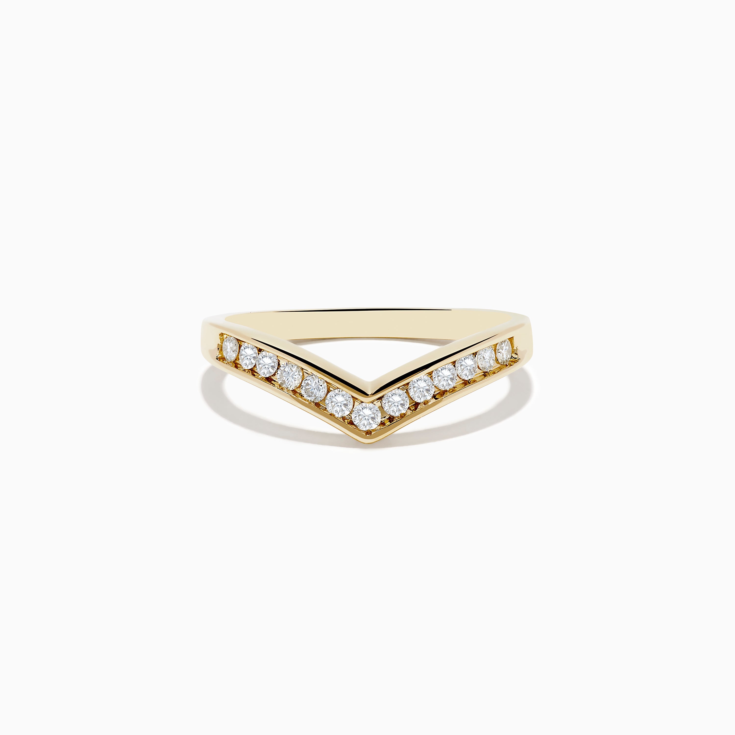 14K Yellow Gold Contoured Diamond Band Ring