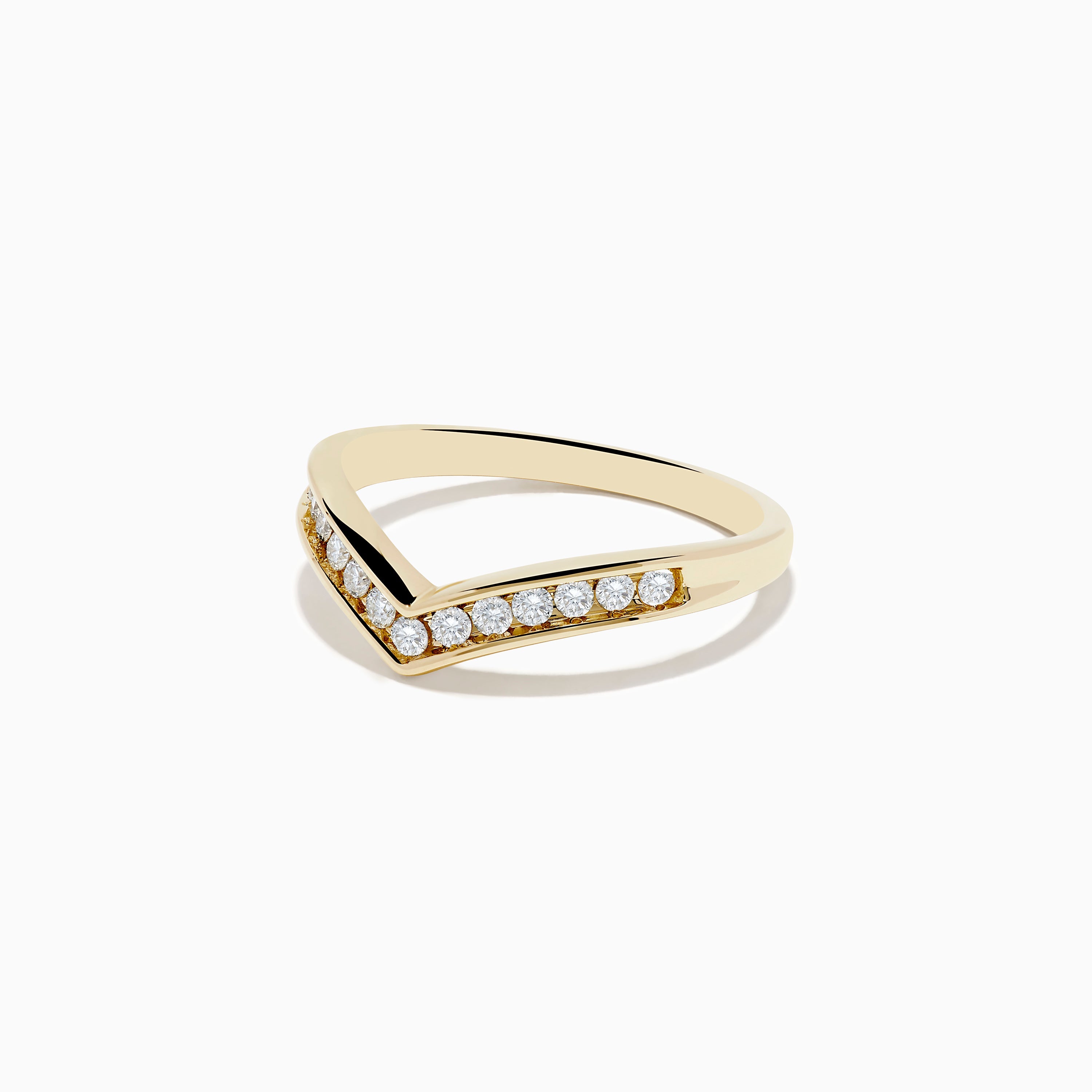 14K Yellow Gold Contoured Diamond Band Ring