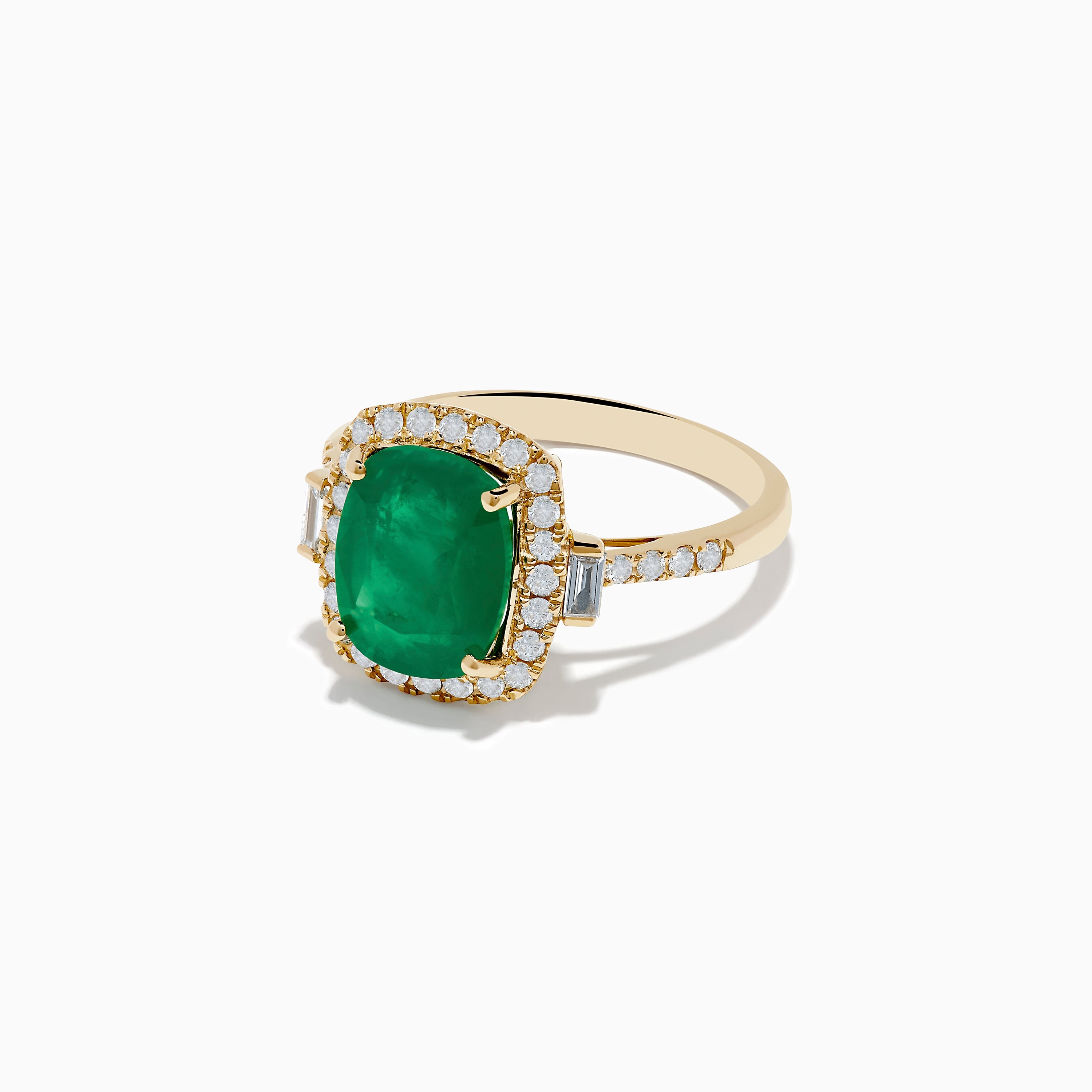 Brasilica 14K Yellow Gold Emerald and Diamond Ring